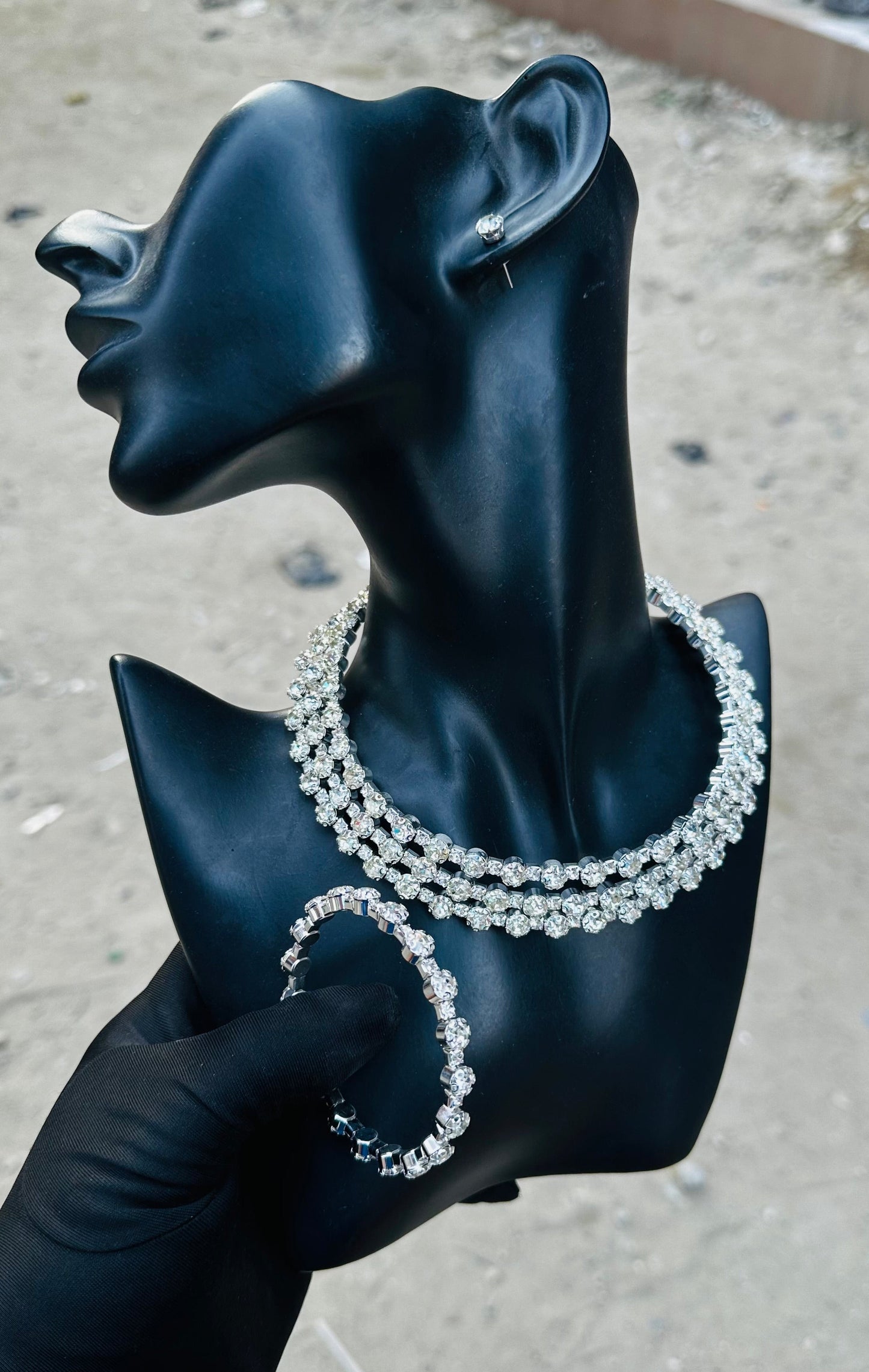 Zirconia Cord Jewelry Set