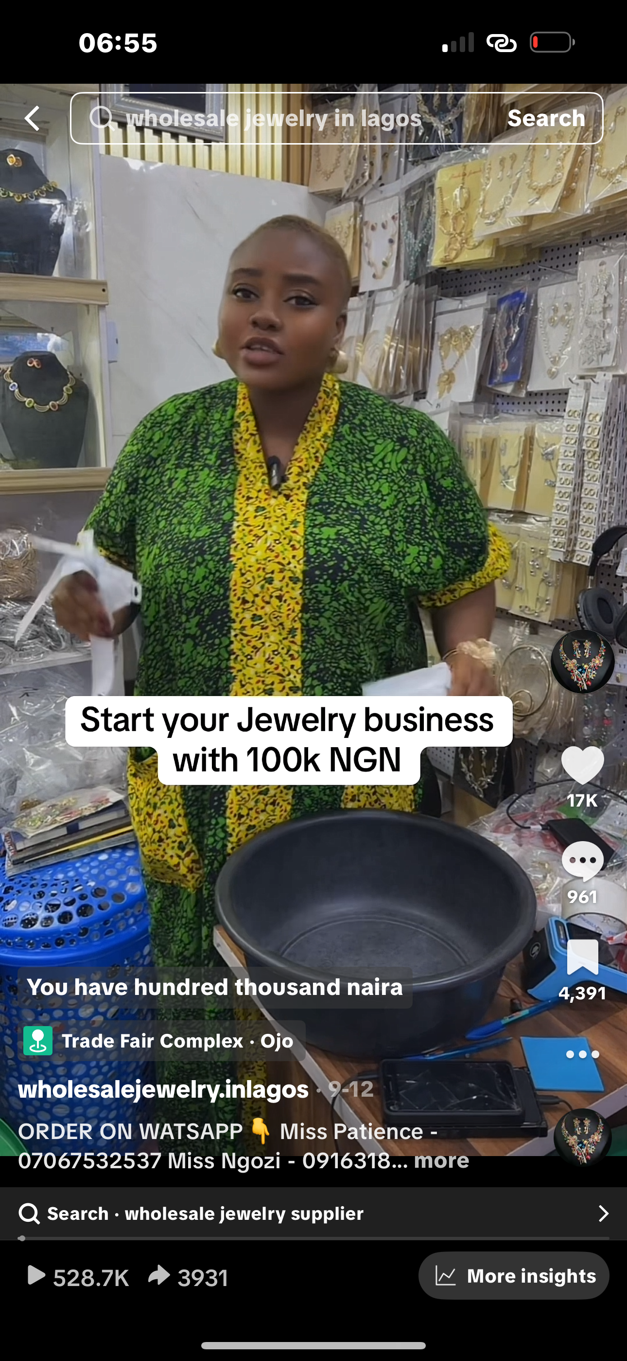 Start Jewelry business with 100,000 naira
