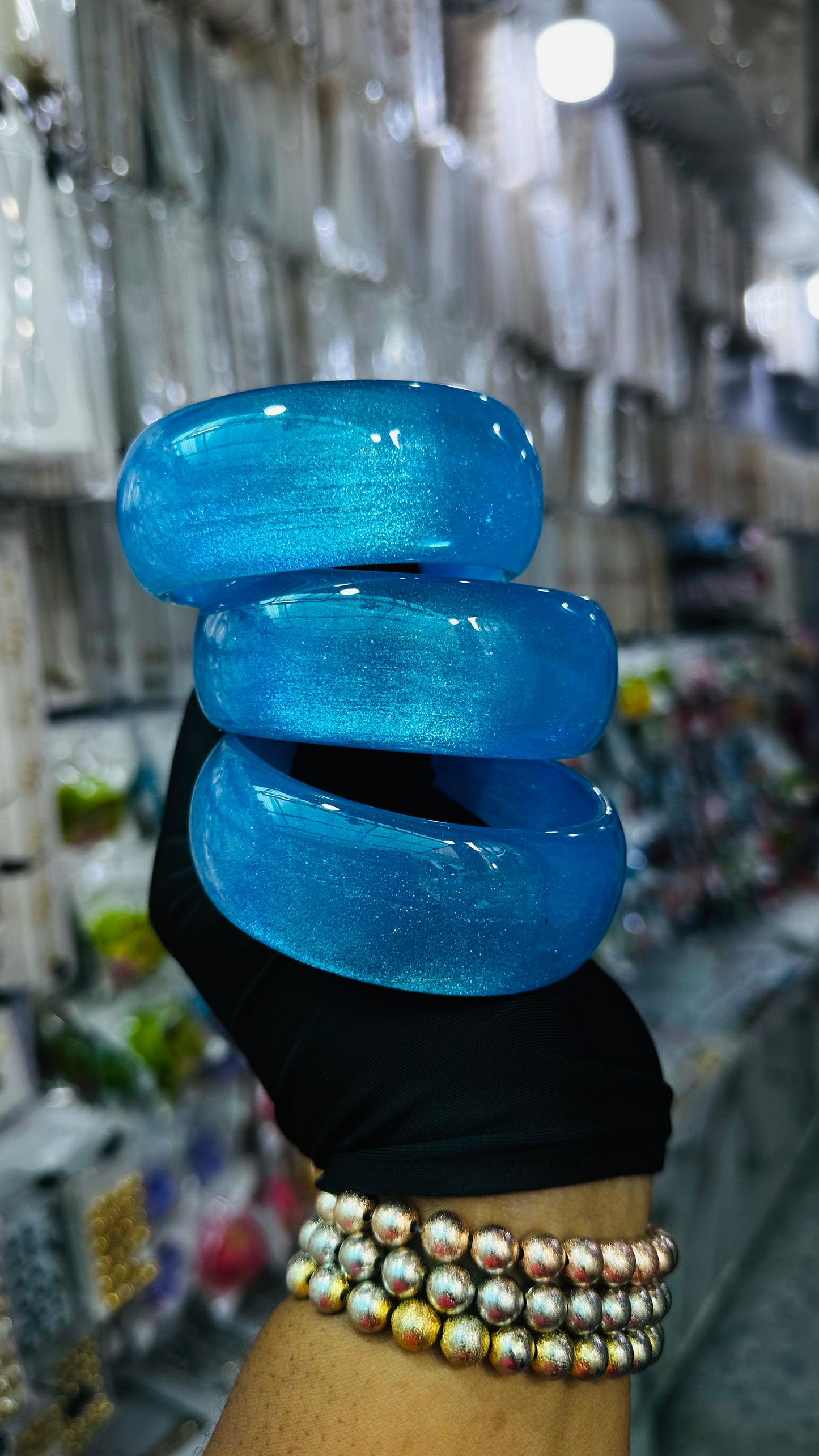 Ceramic glitter bangle (sky blue)