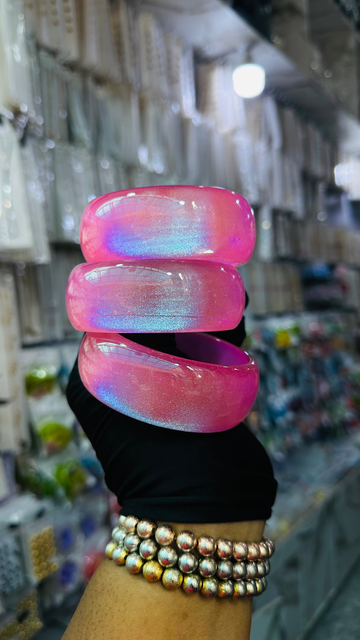 Ceramic glitter bangle (pink)