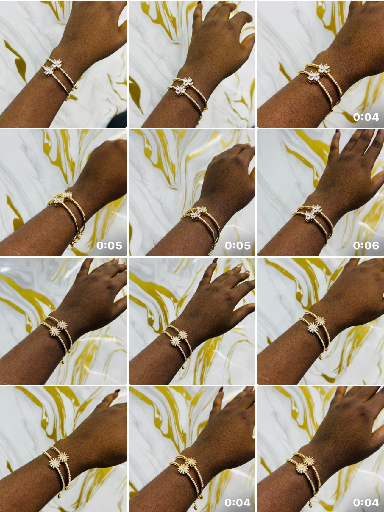 Double zirconia bangles (can be separated)