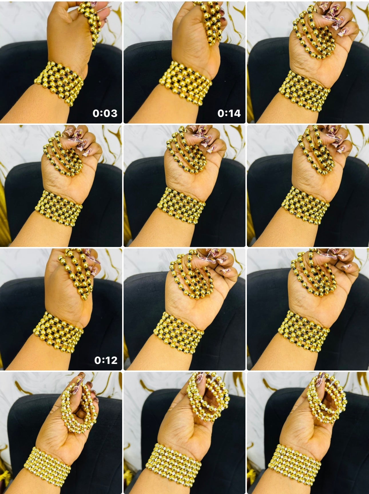 3n1 dazzle Bead bracelet (elastic)