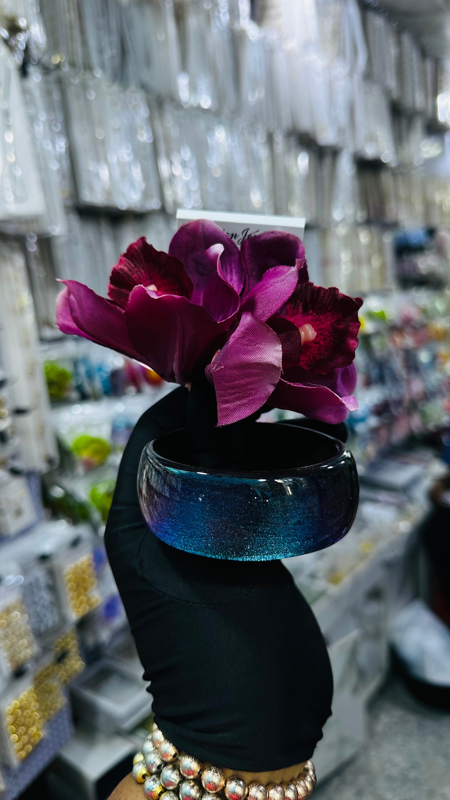 Ceramic Bangles & Floral Earrings