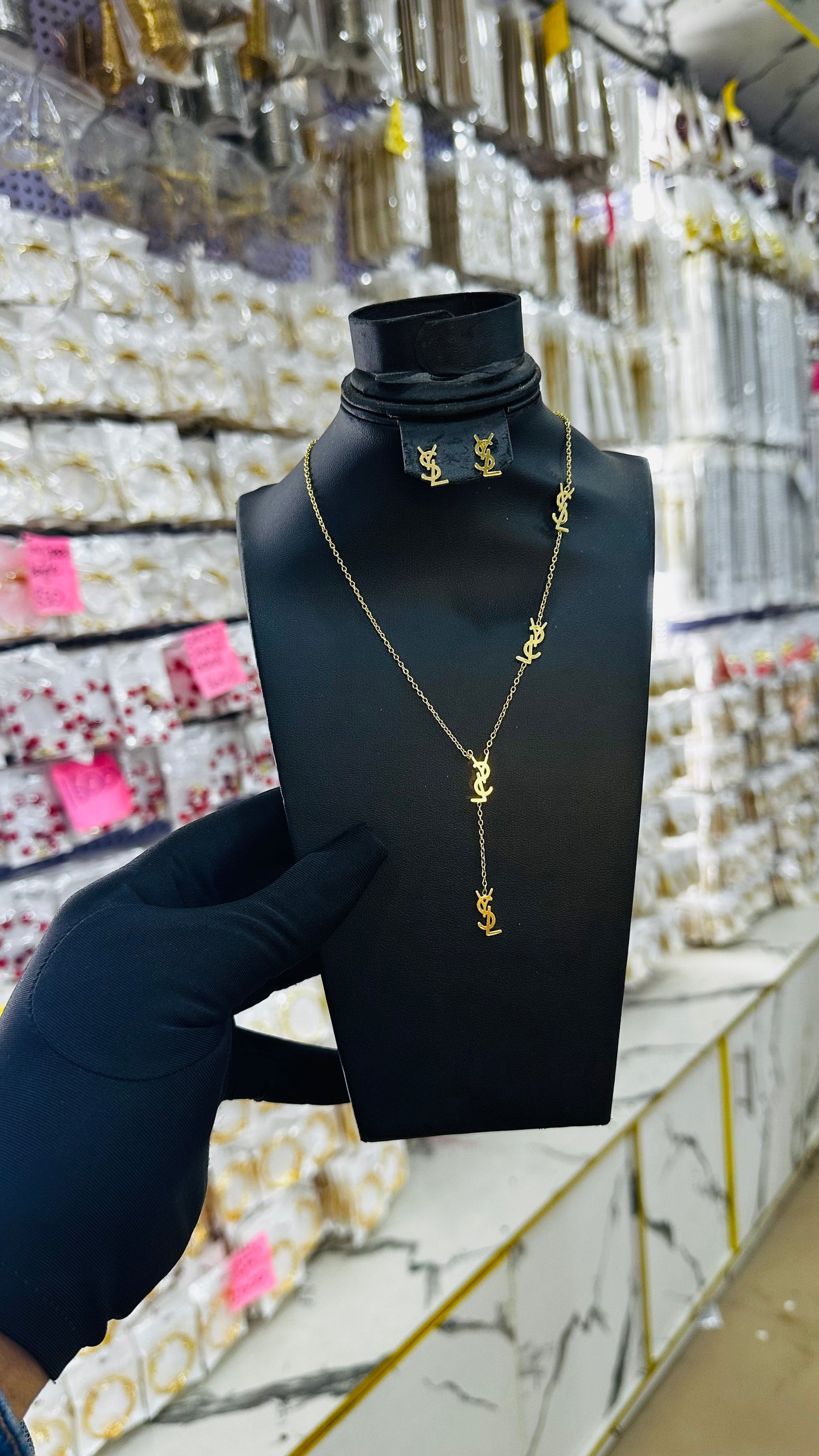 Steel Necklace & Earrings
