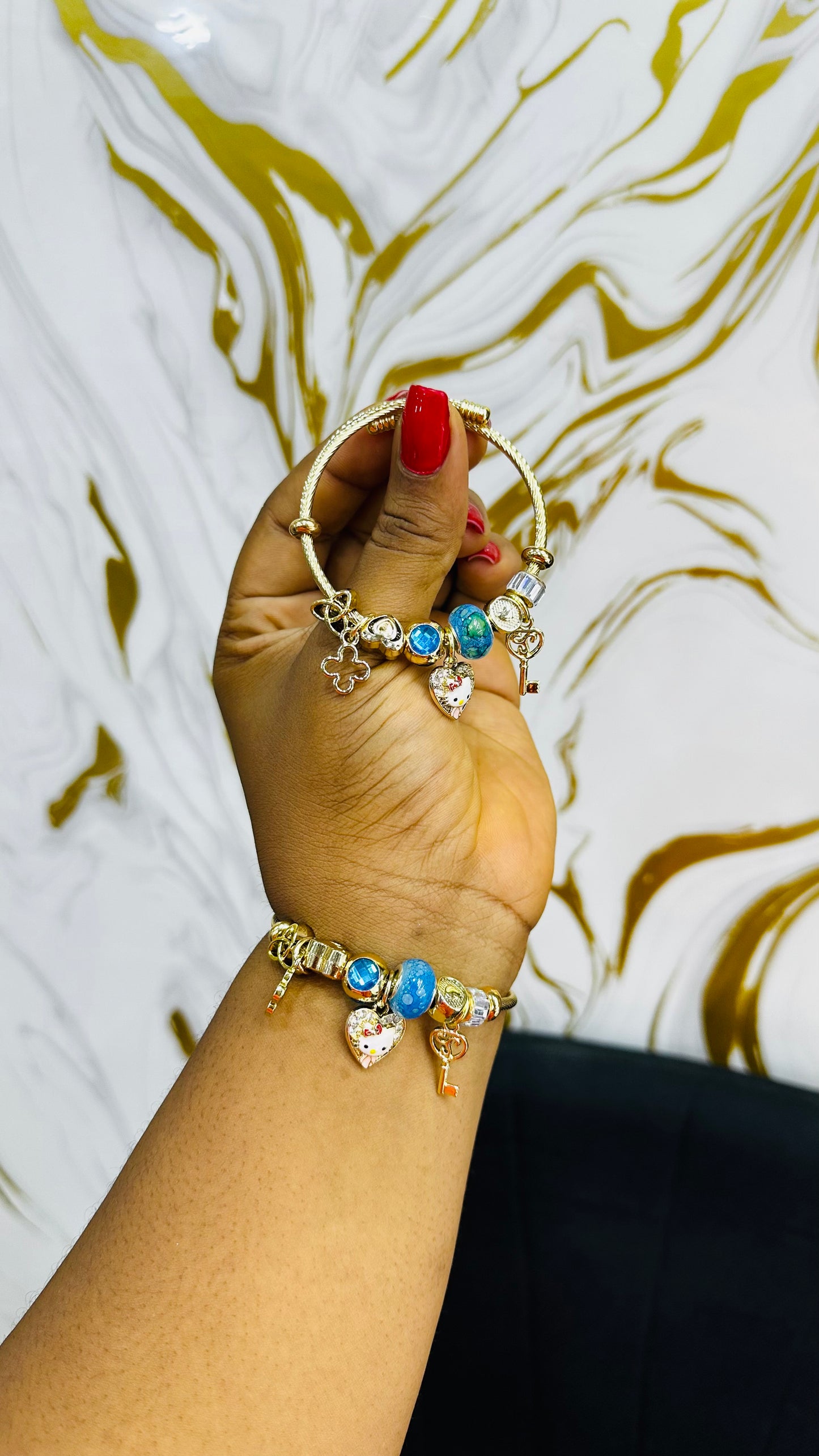 Colorful charm bangles