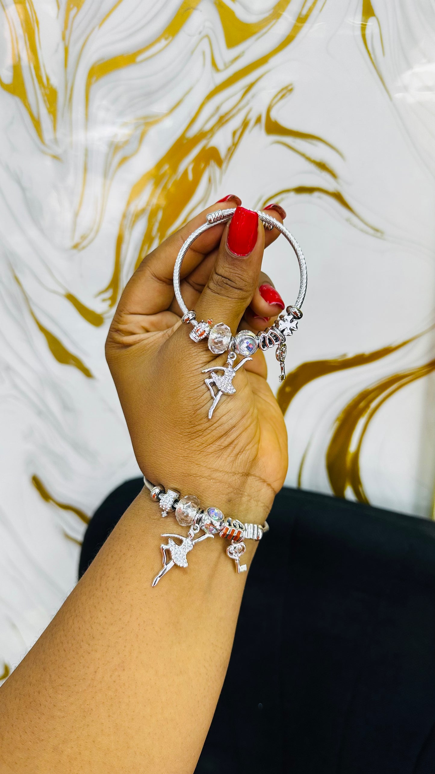 Colorful charm bangles