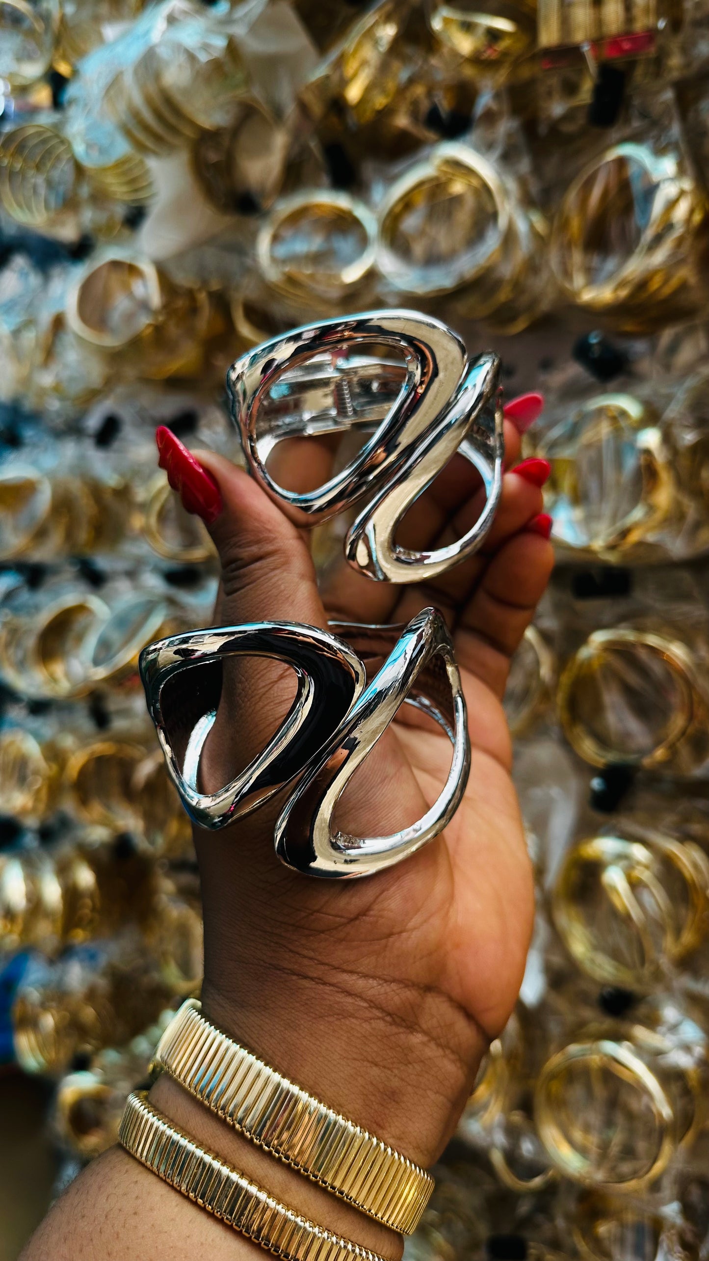 Chunky bangles (silver)