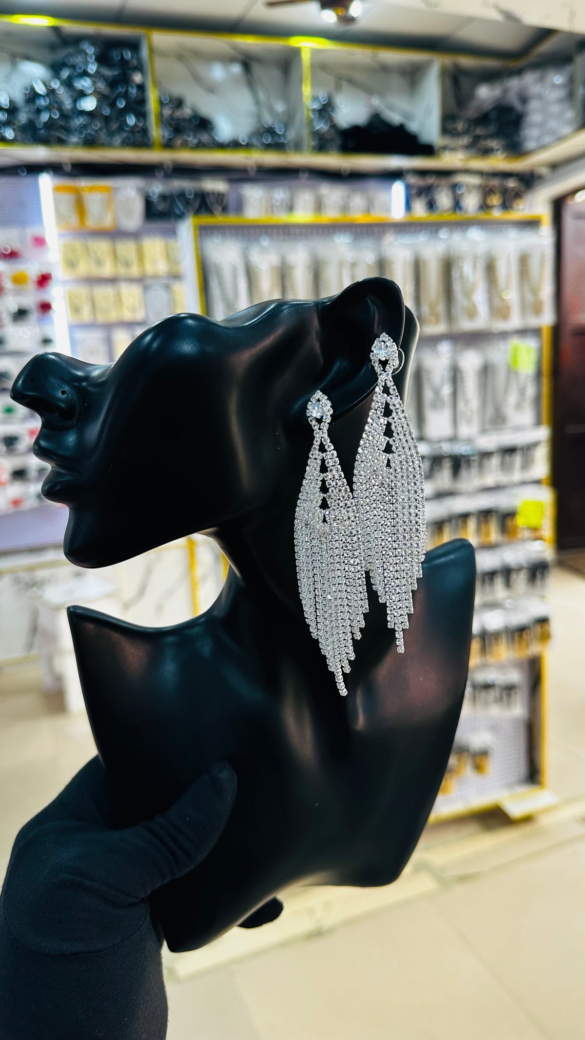 Bridal drop Zirconia Earrings (silver)