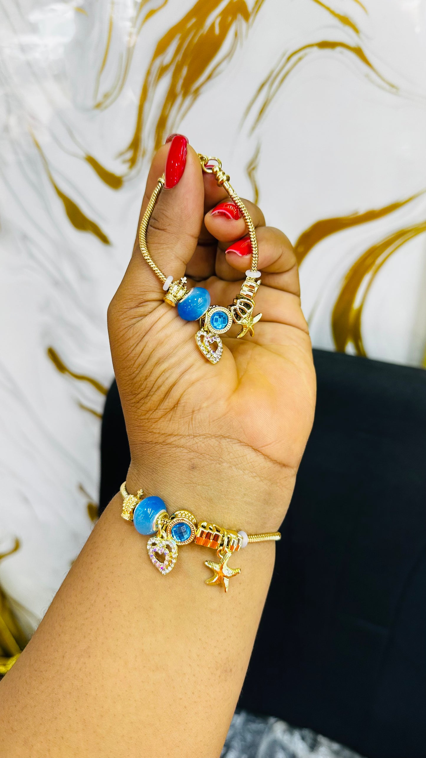 Colorful charm bangles