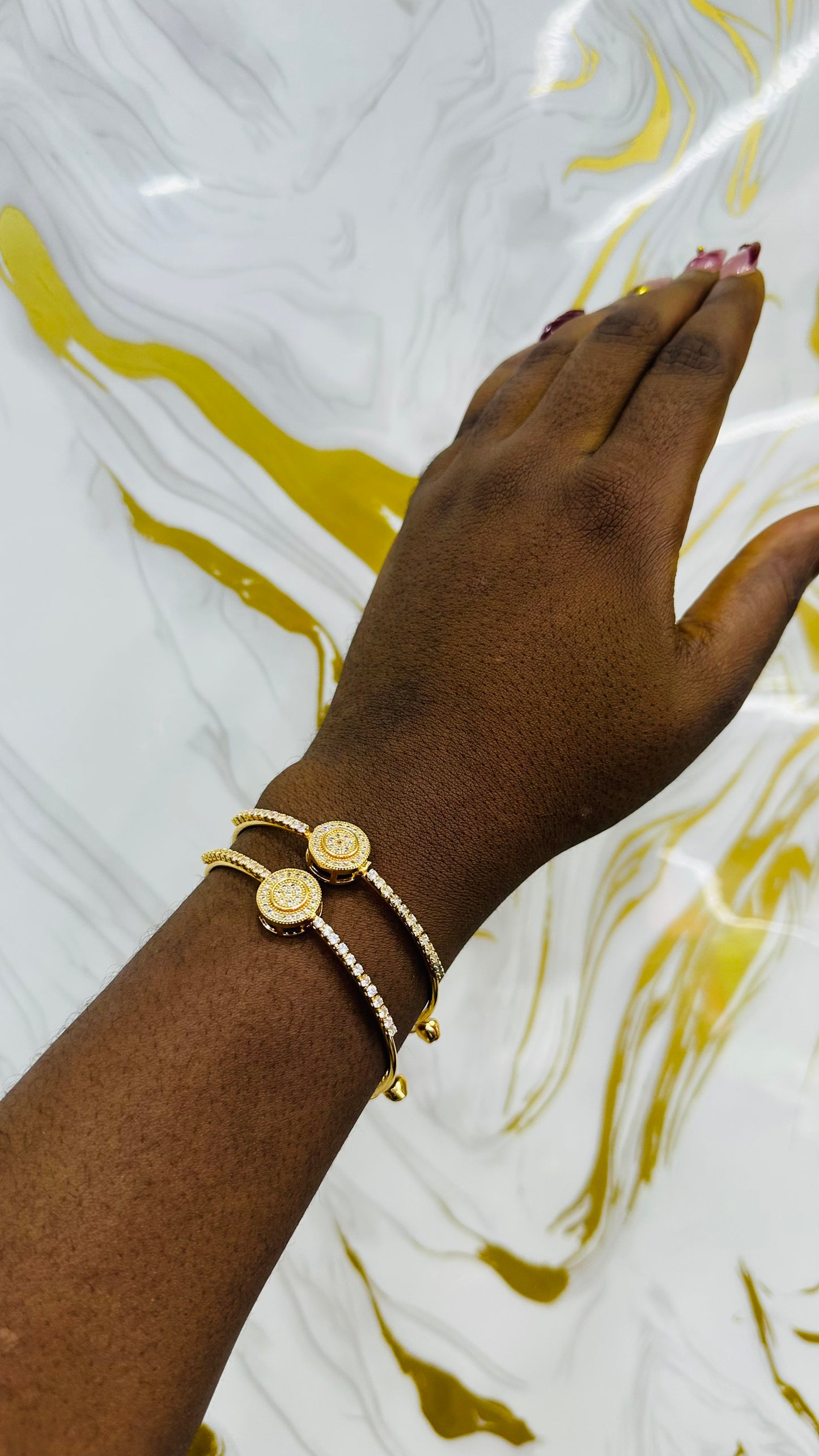 Double zirconia bangles (can be separated)