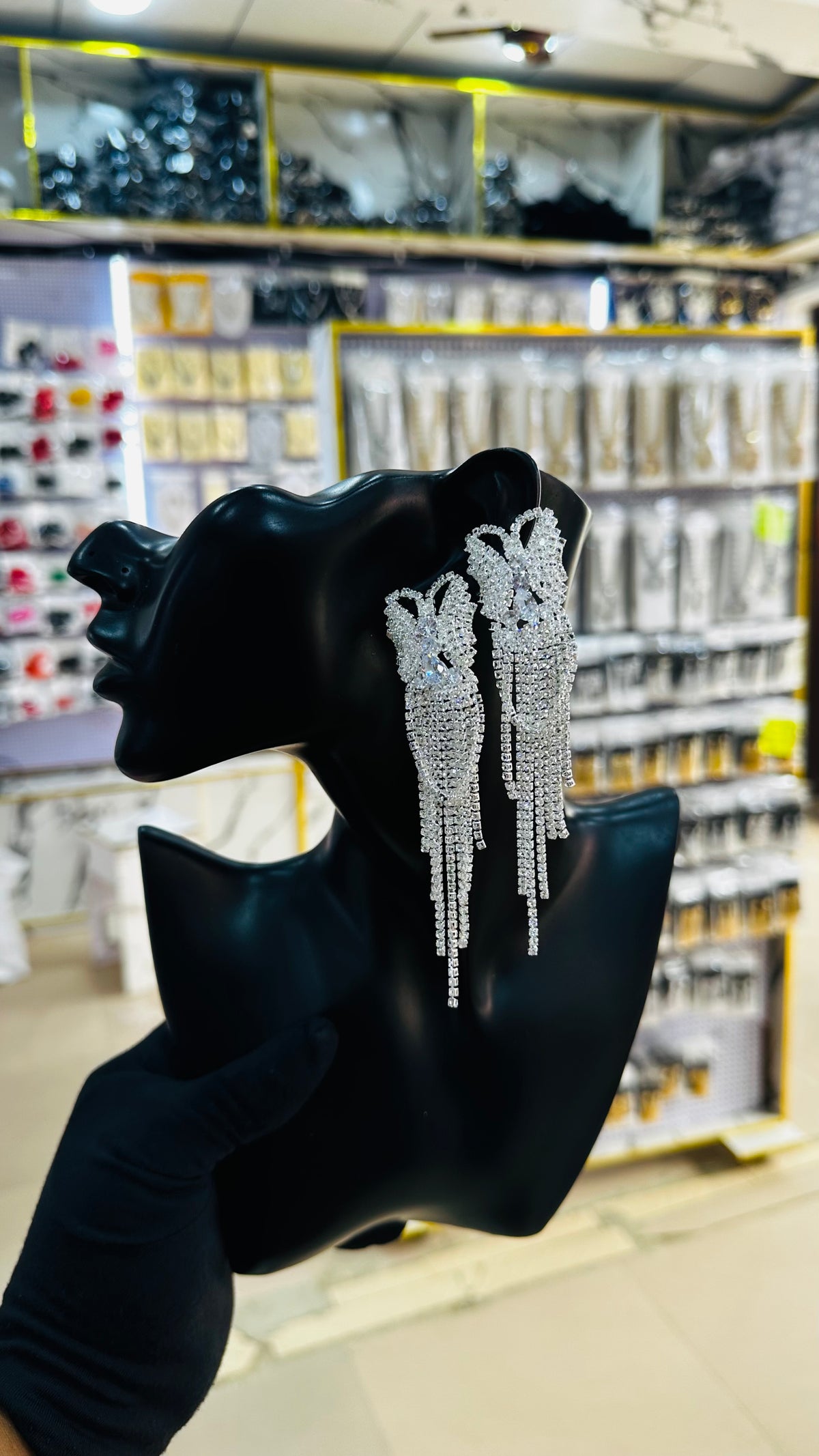 Bridal drop Zirconia Earrings (silver)