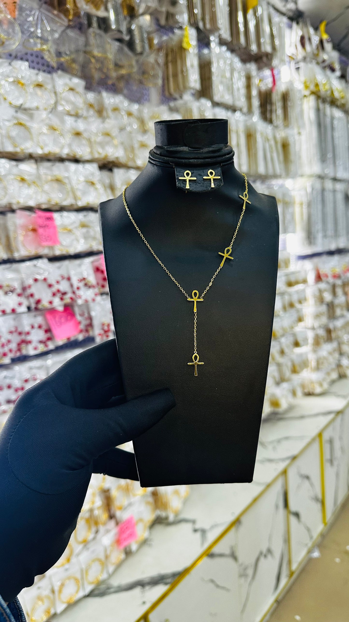 Steel Necklace & Earrings