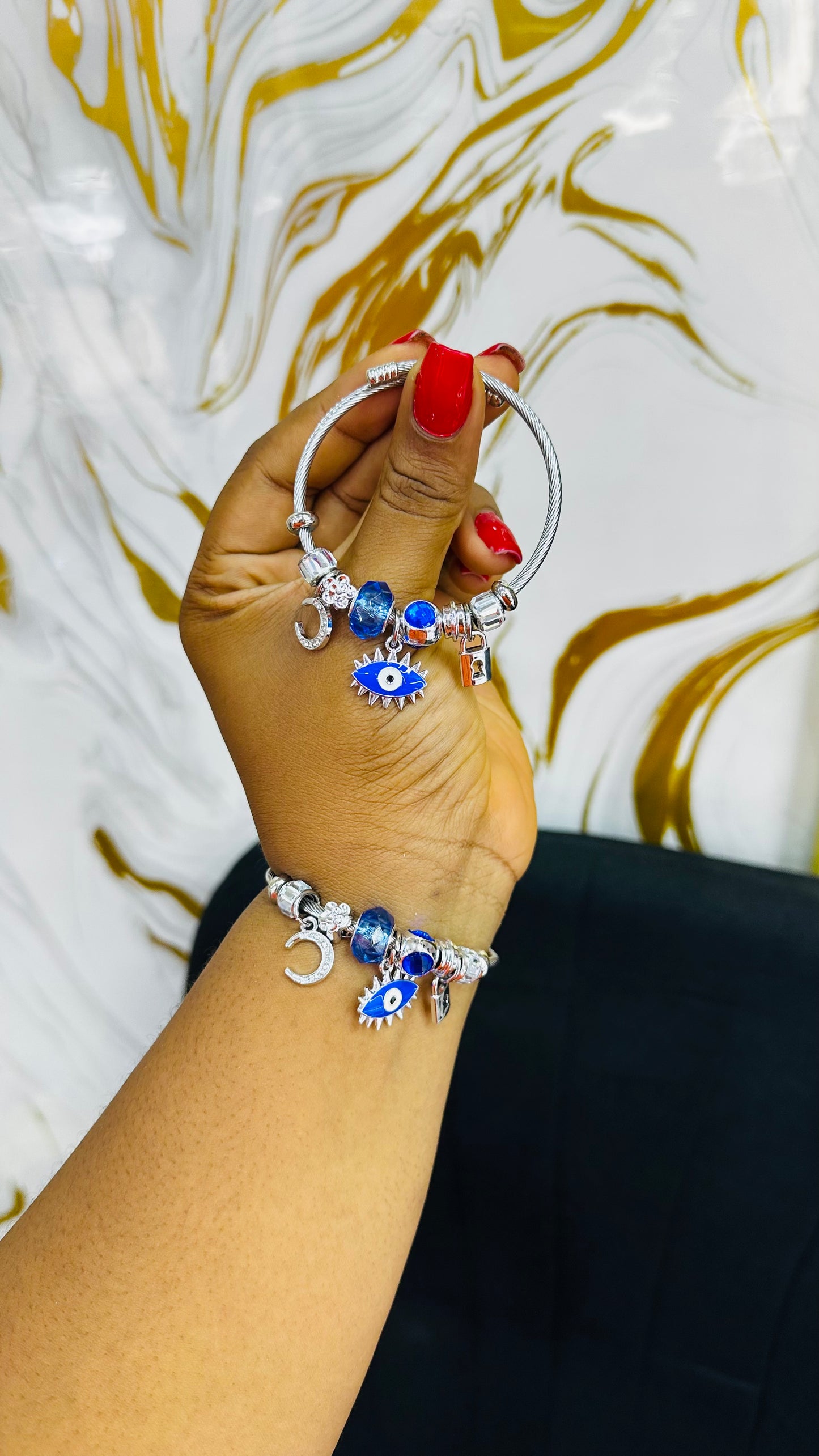 Colorful charm bangles