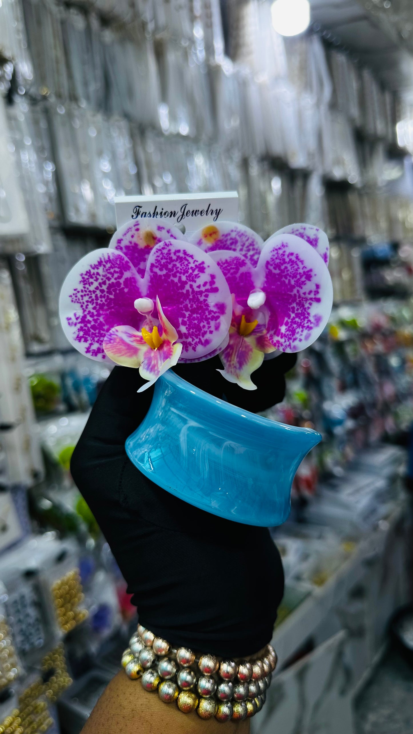 Ceramic Bangles & Floral Earrings