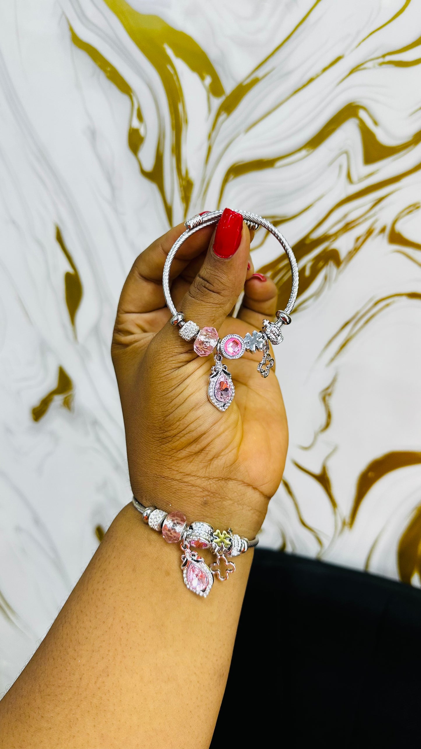 Colorful charm bangles