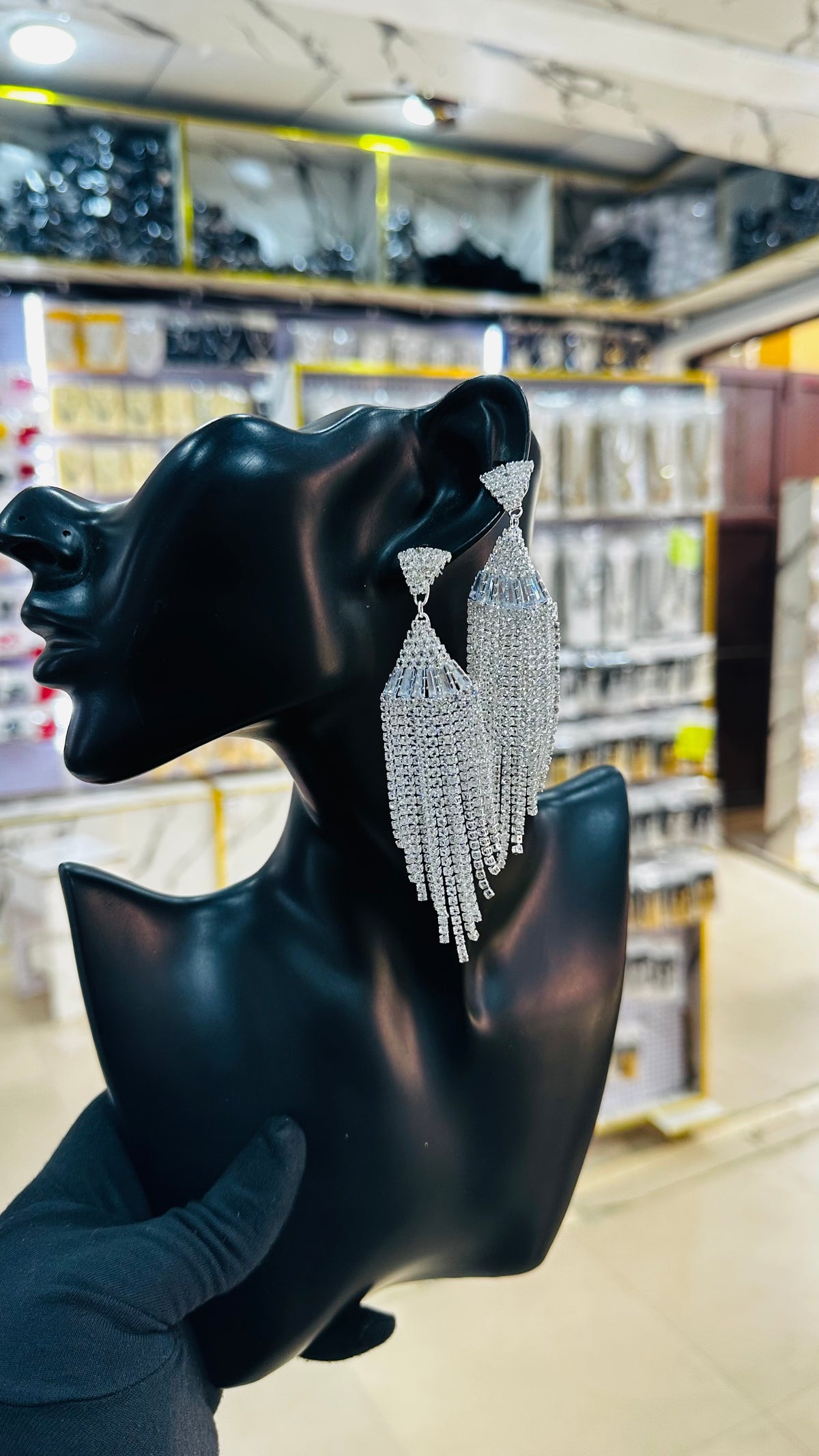 Bridal drop Zirconia Earrings (silver)