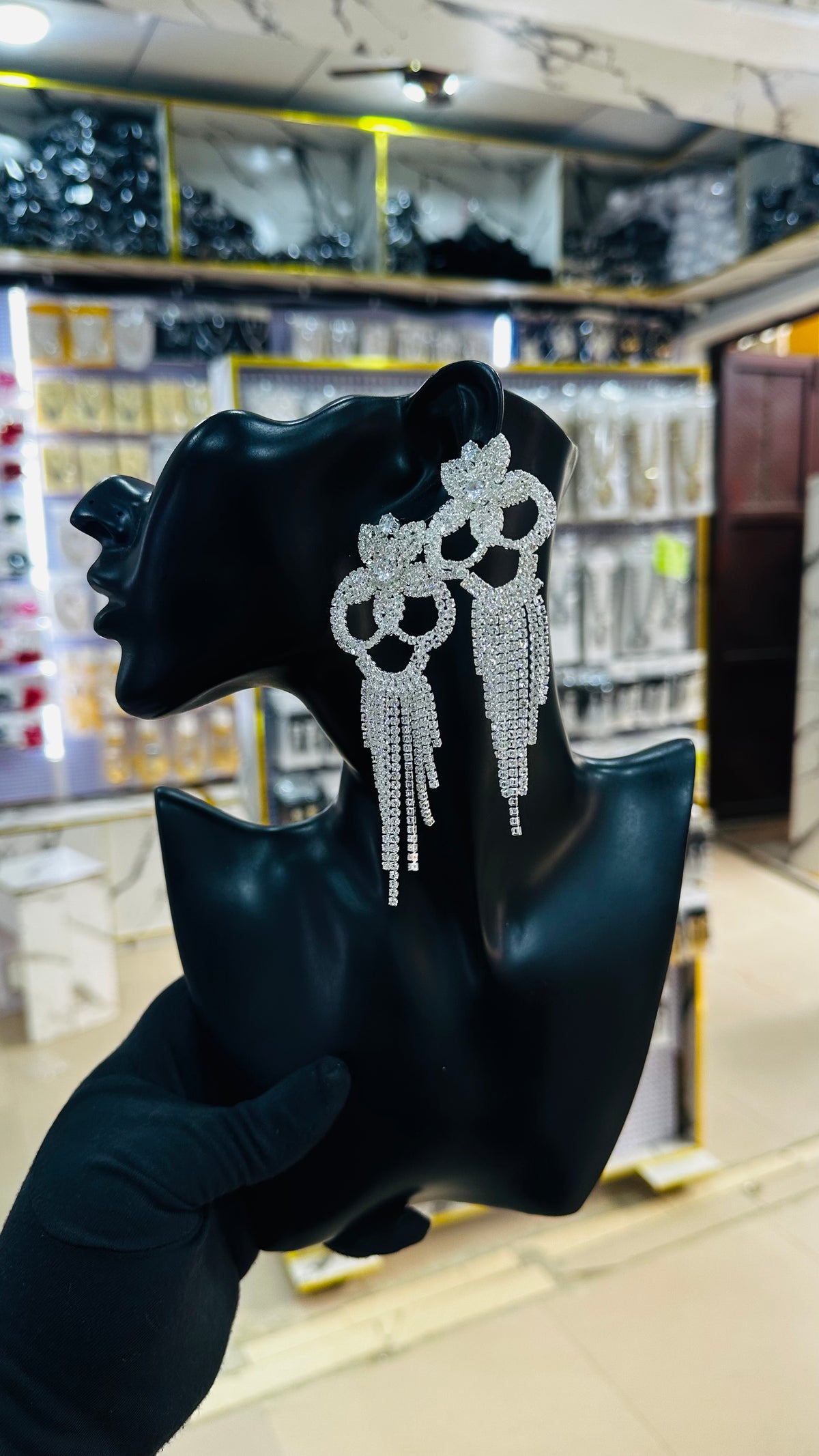 Bridal drop Zirconia Earrings (silver)