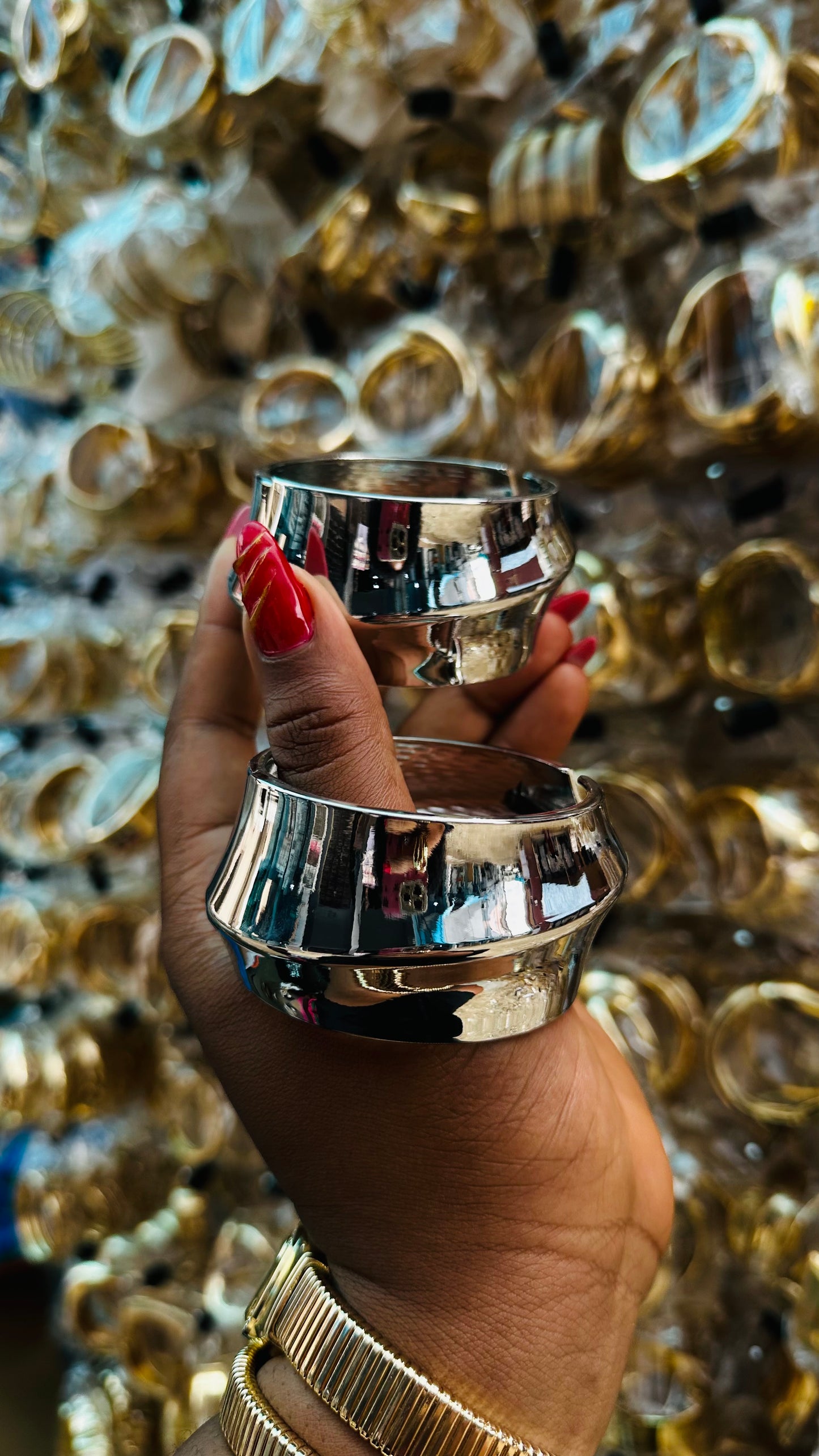 Chunky bangles (silver)