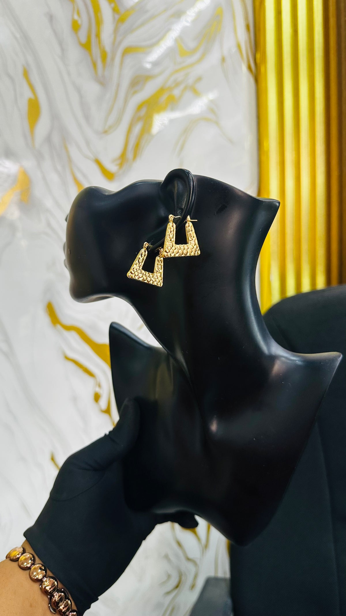 Steel hoop earrings
