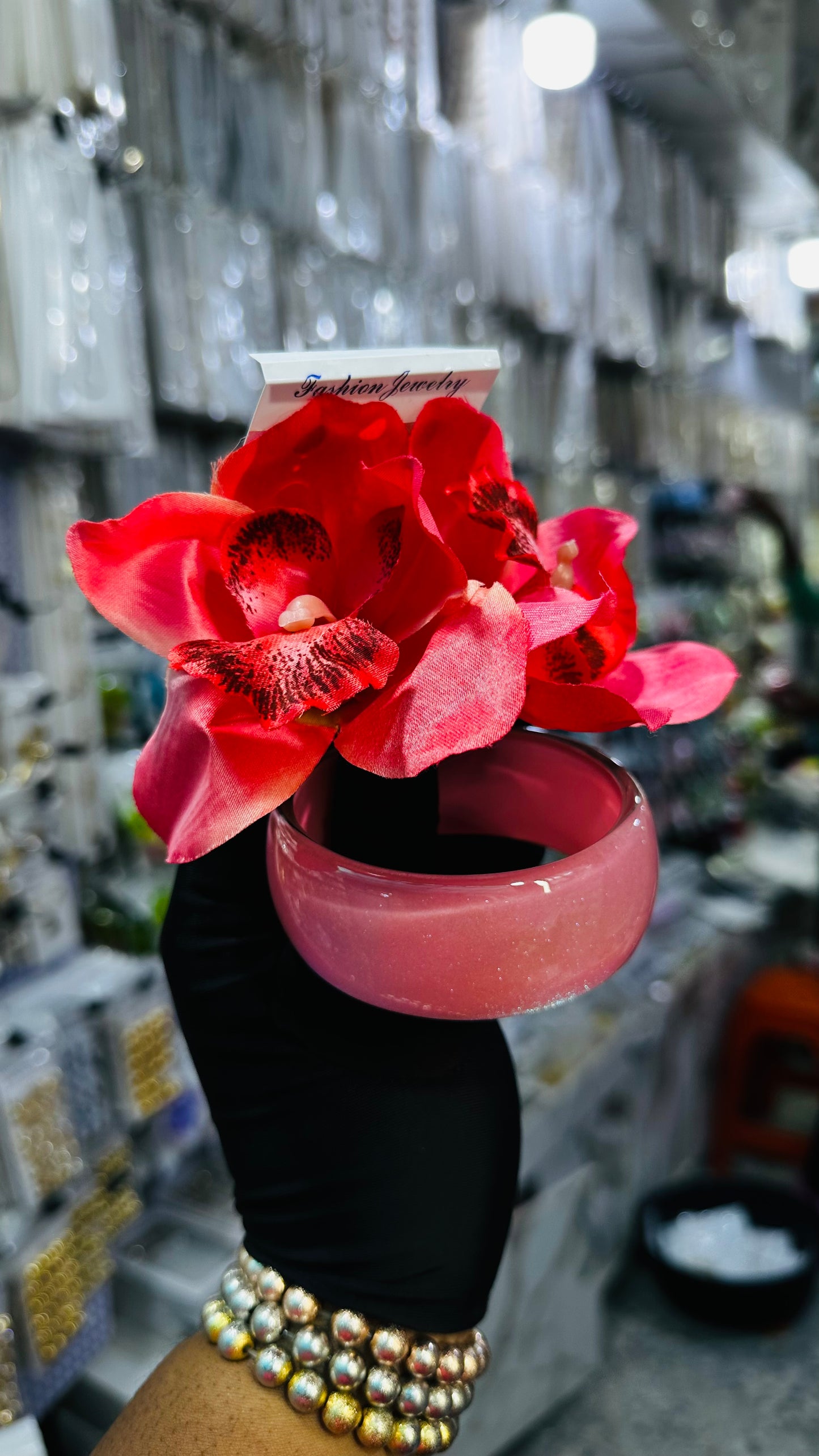 Ceramic Bangles & Floral Earrings