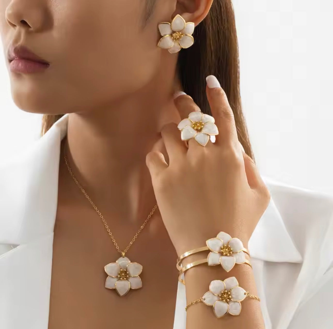 Flower complete Jewelry Set