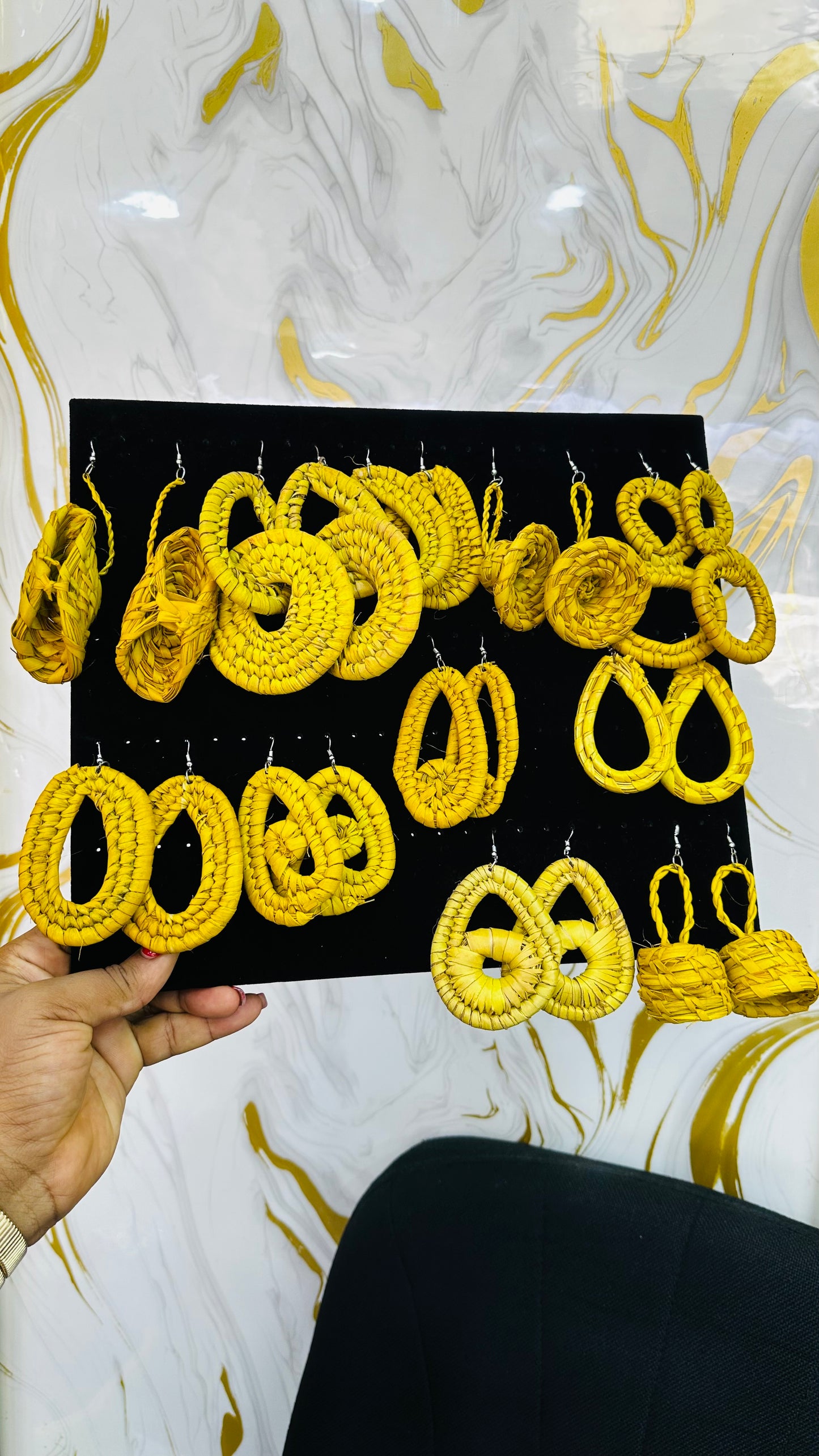 Rafia Bamboo Earrings