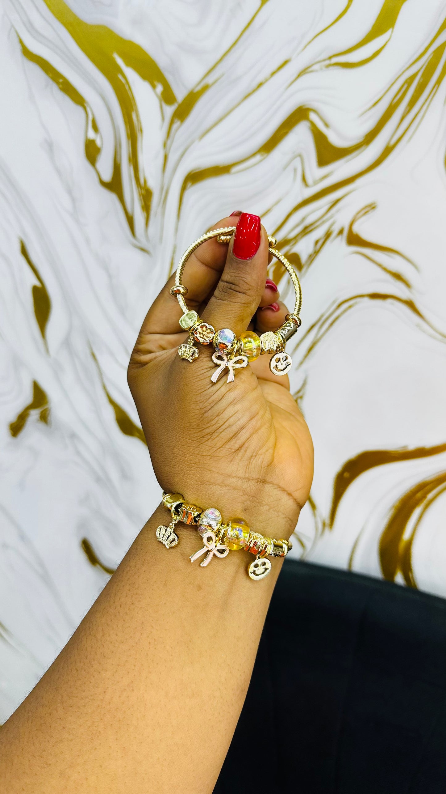 Colorful charm bangles