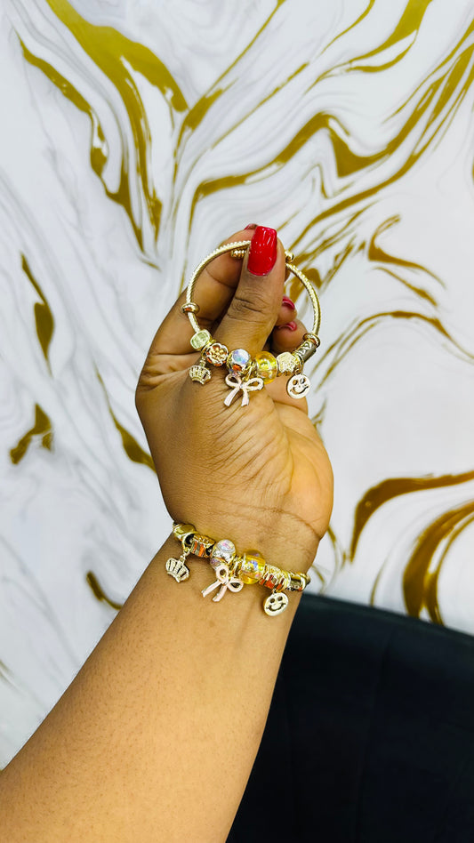 Colorful charm bangles