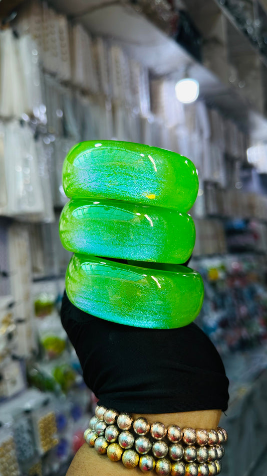 Ceramic glitter bangle (green)