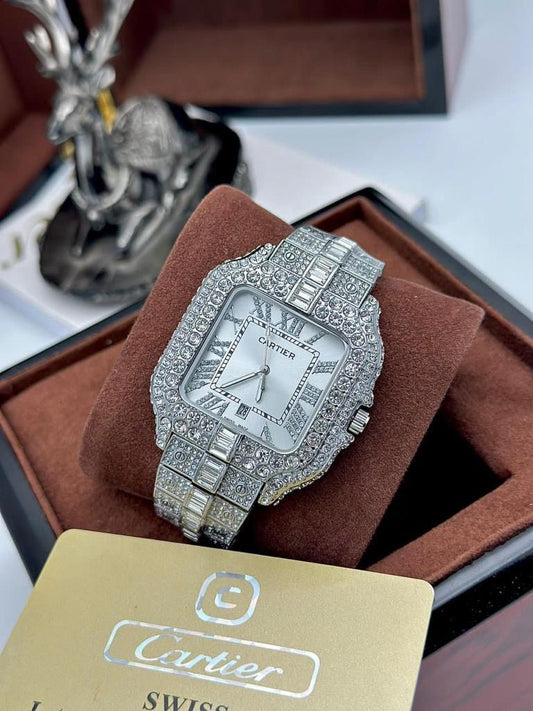 Cubic Zirconia Cartier Wristwatch