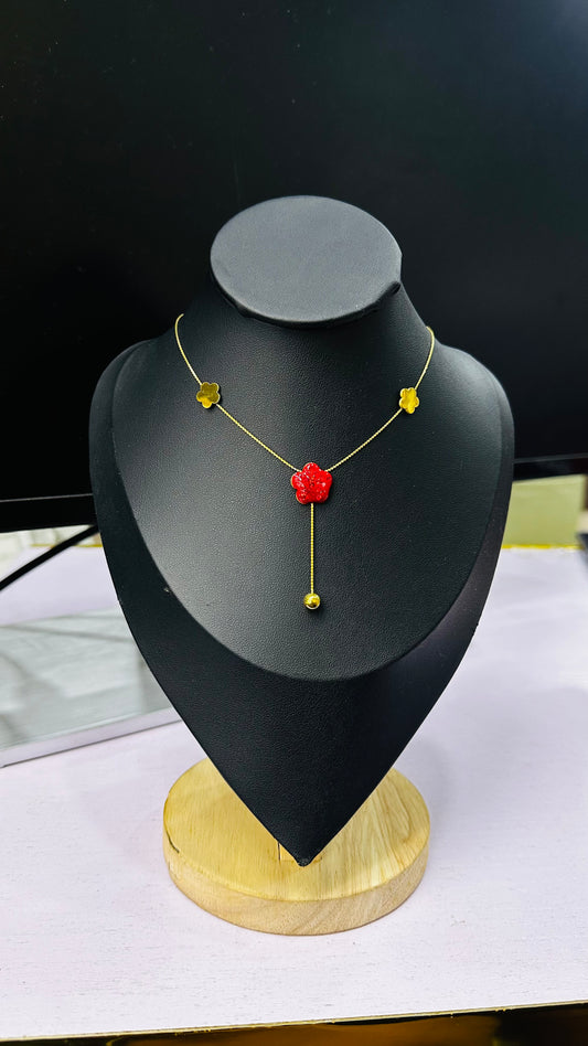 3 flower Steel Necklace