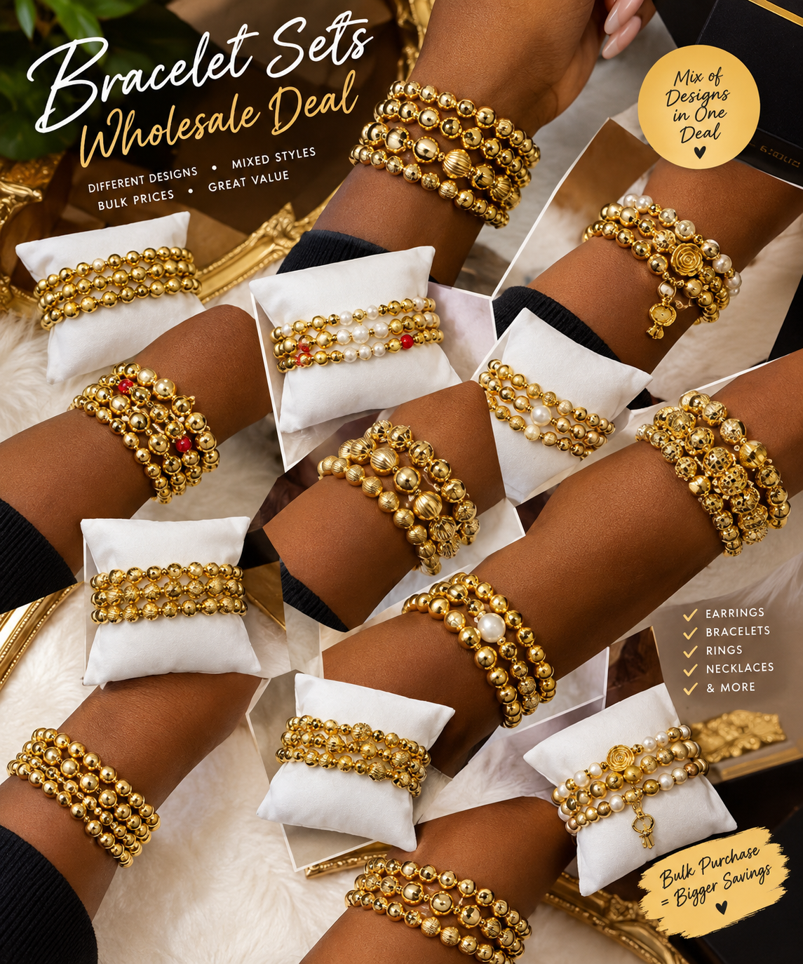 3 in 1 Gold ball bracelets (wholesale deal✅)