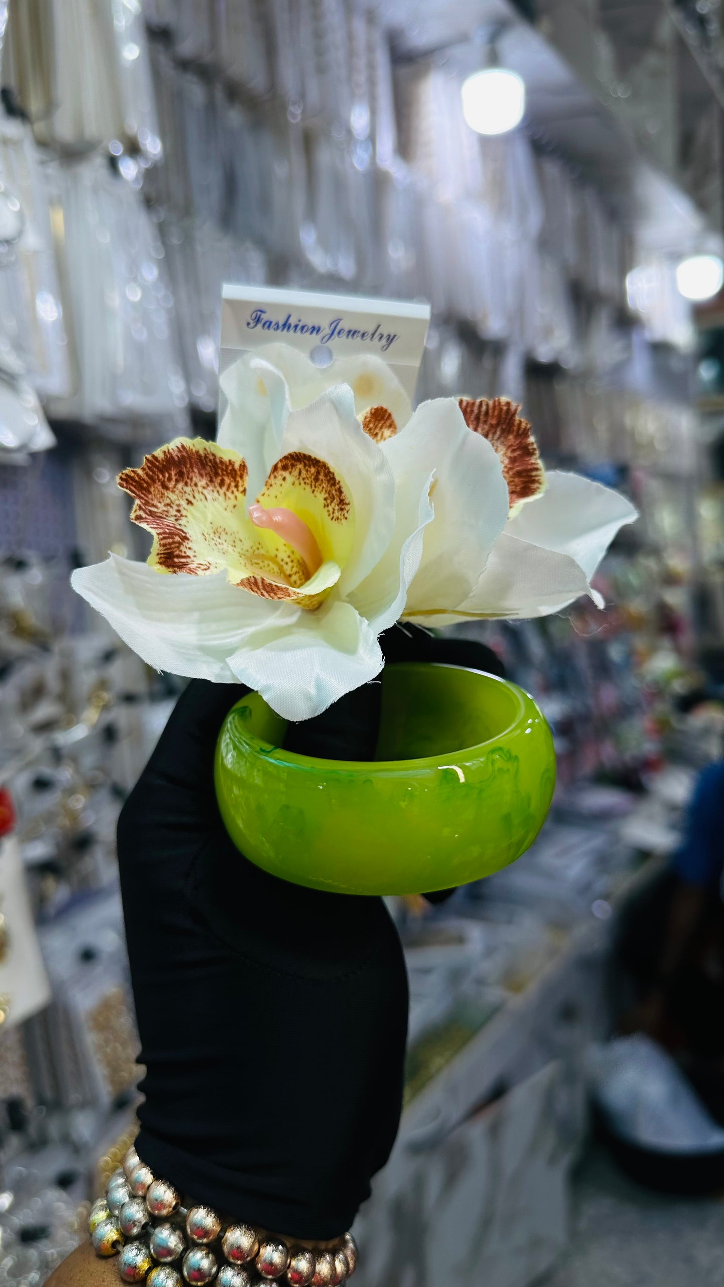 Ceramic Bangles & Floral Earrings