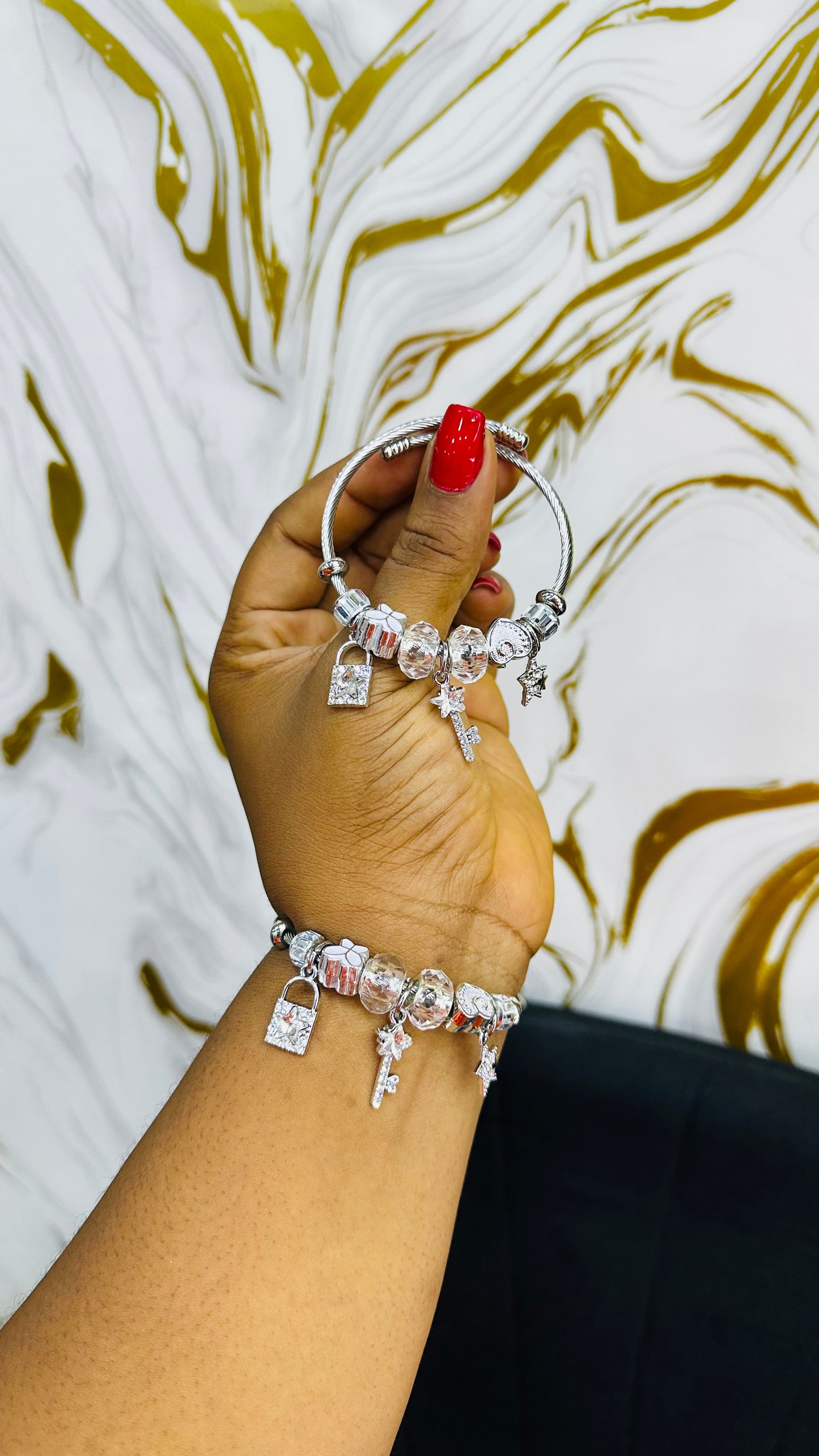 Colorful charm bangles