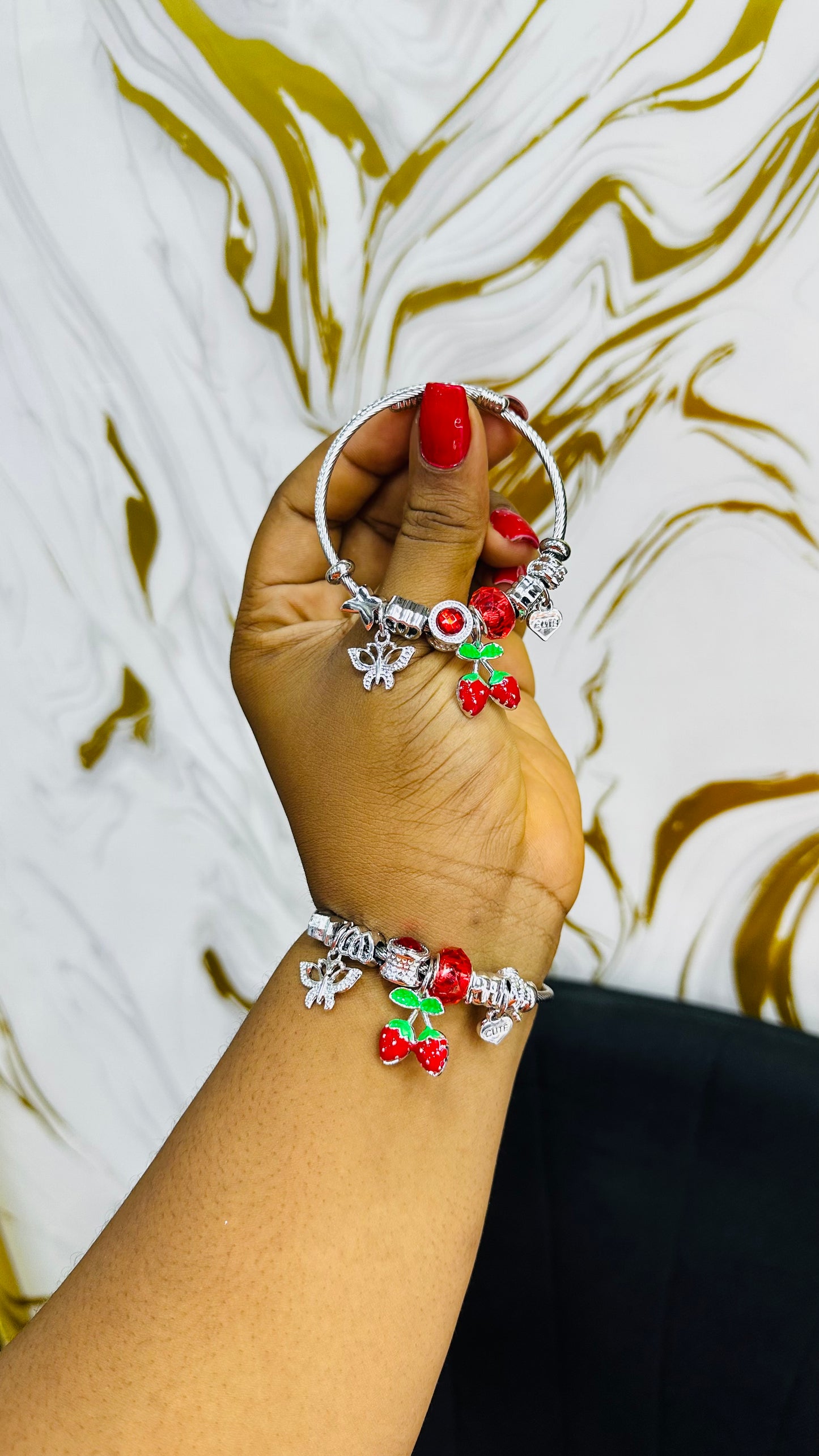 Colorful charm bangles