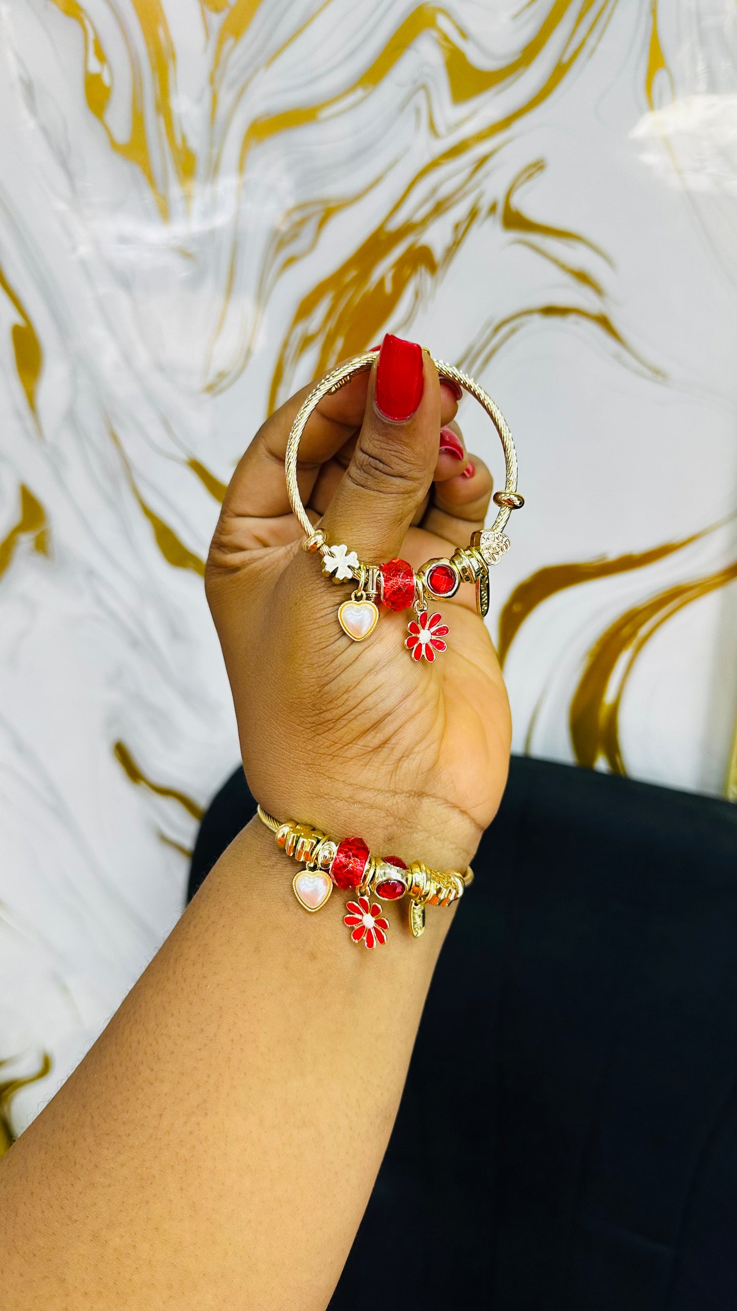 Colorful charm bangles