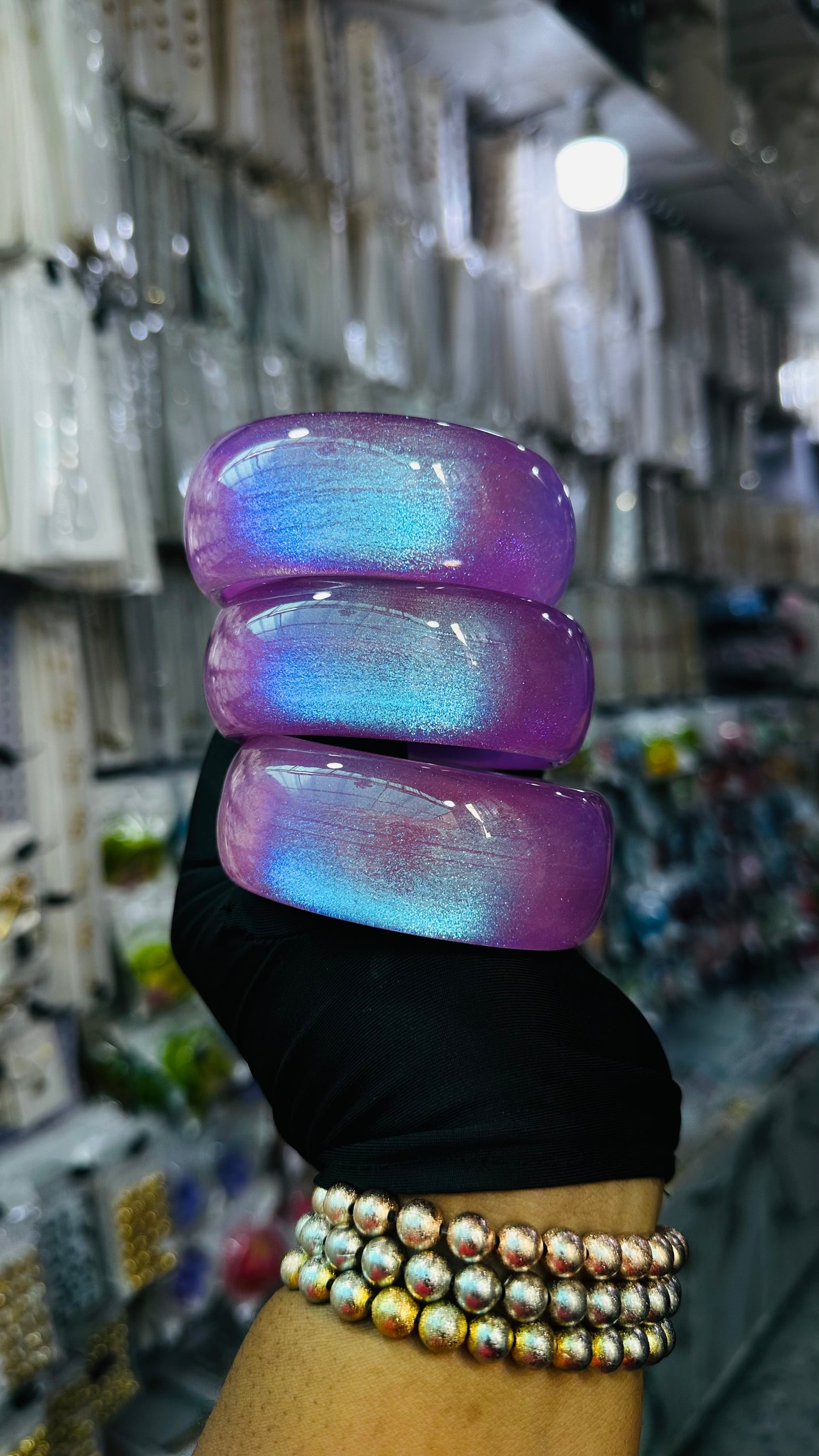 Ceramic glitter bangle (purple)