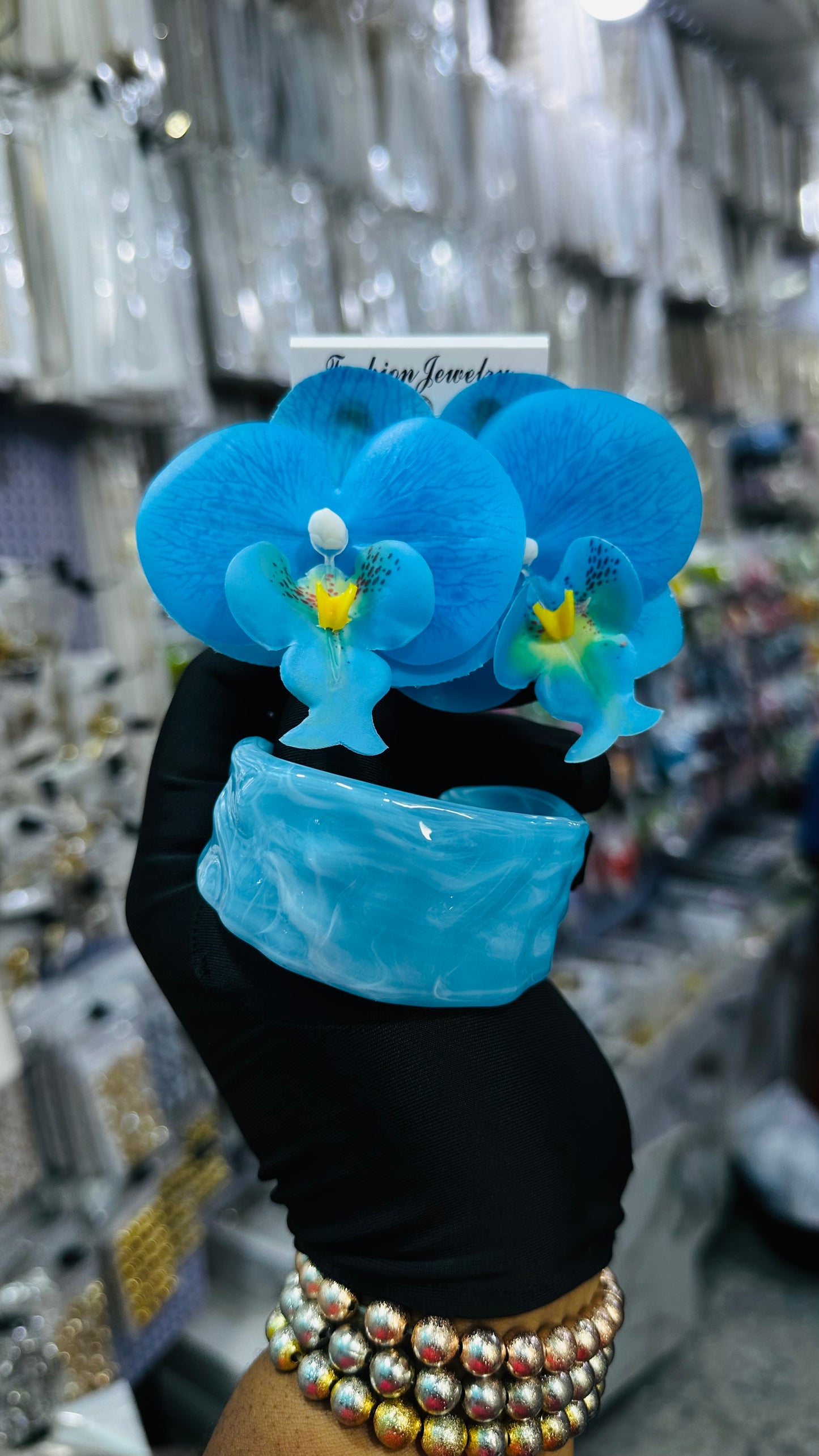 Ceramic Bangles & Floral Earrings