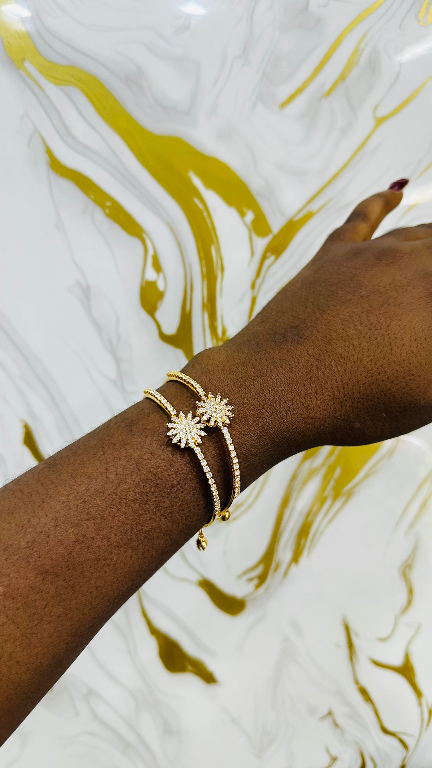 Double zirconia bangles (can be separated)