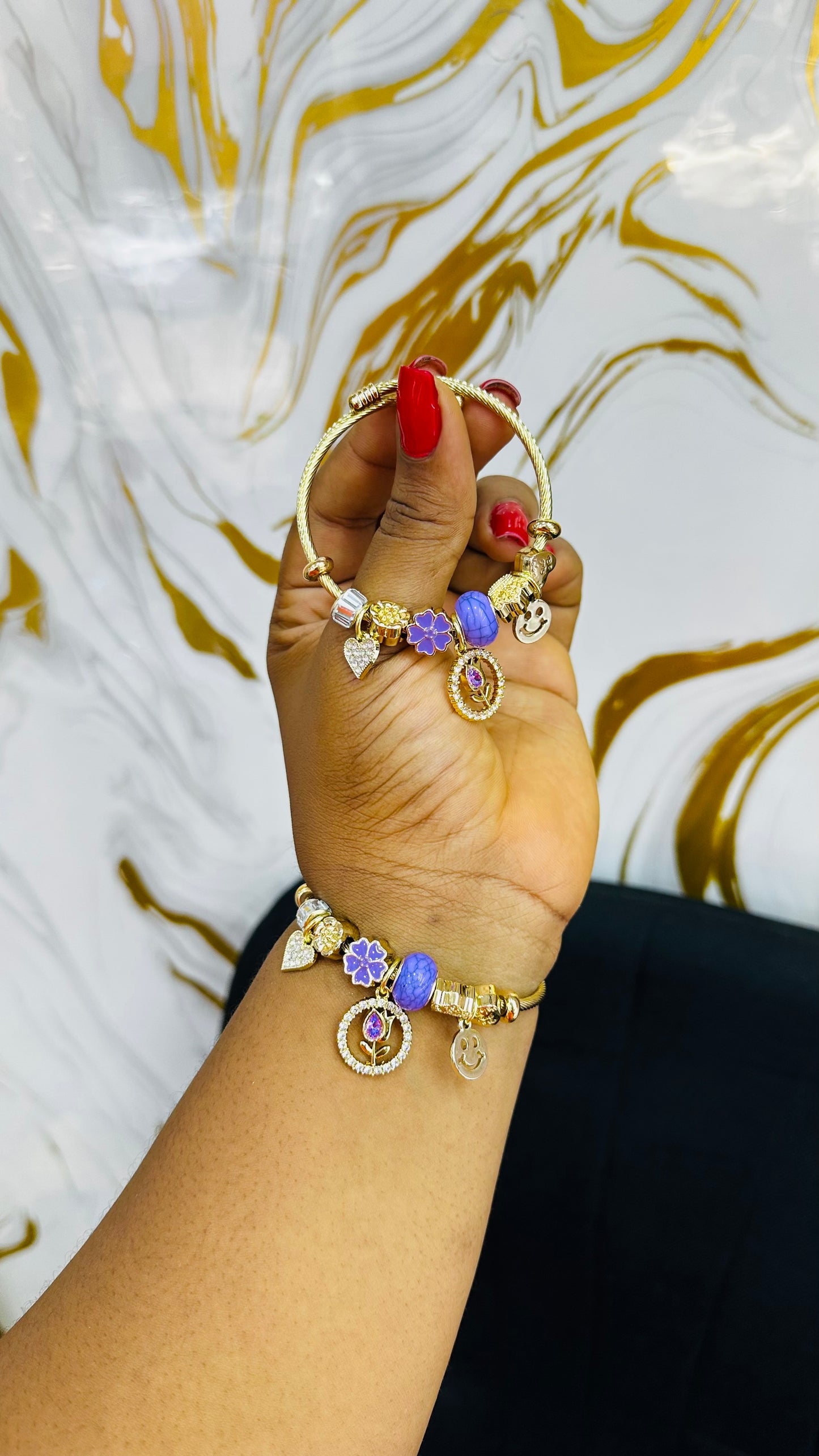 Colorful charm bangles