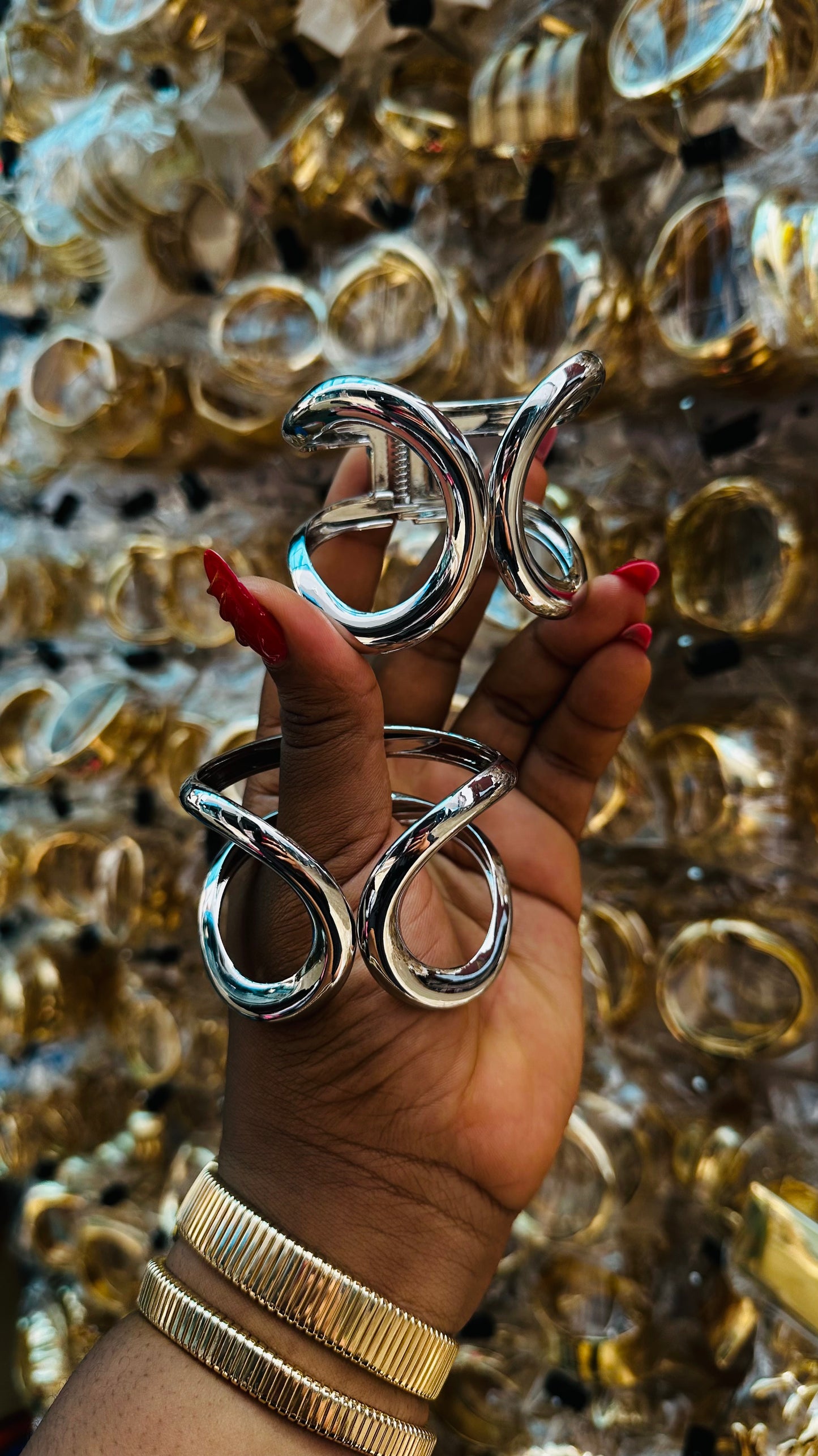 Chunky bangles (silver)