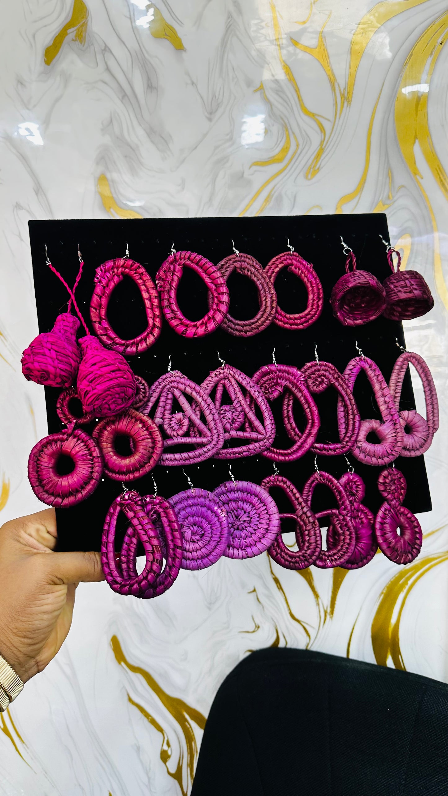 Rafia Bamboo Earrings