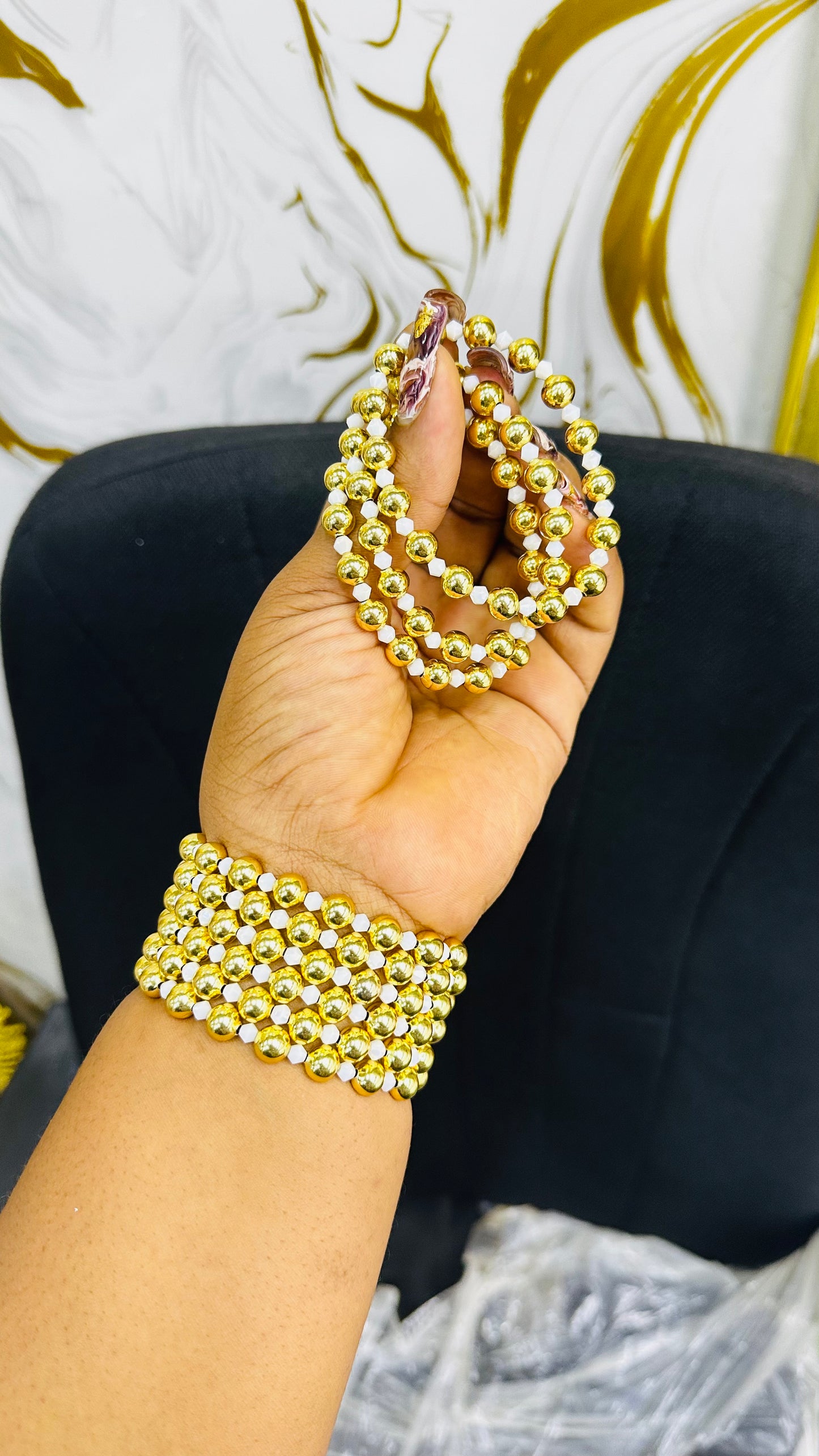 3n1 dazzle Bead bracelet (elastic)
