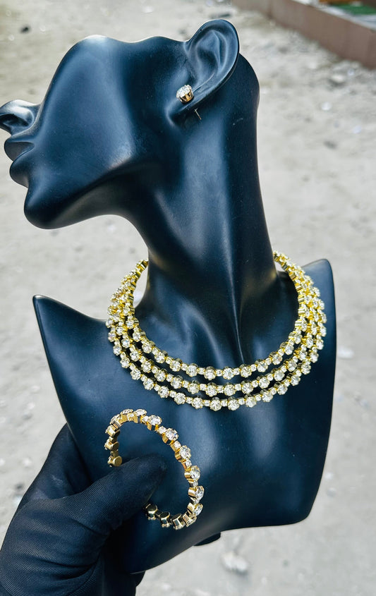 Zirconia Cord Jewelry Set