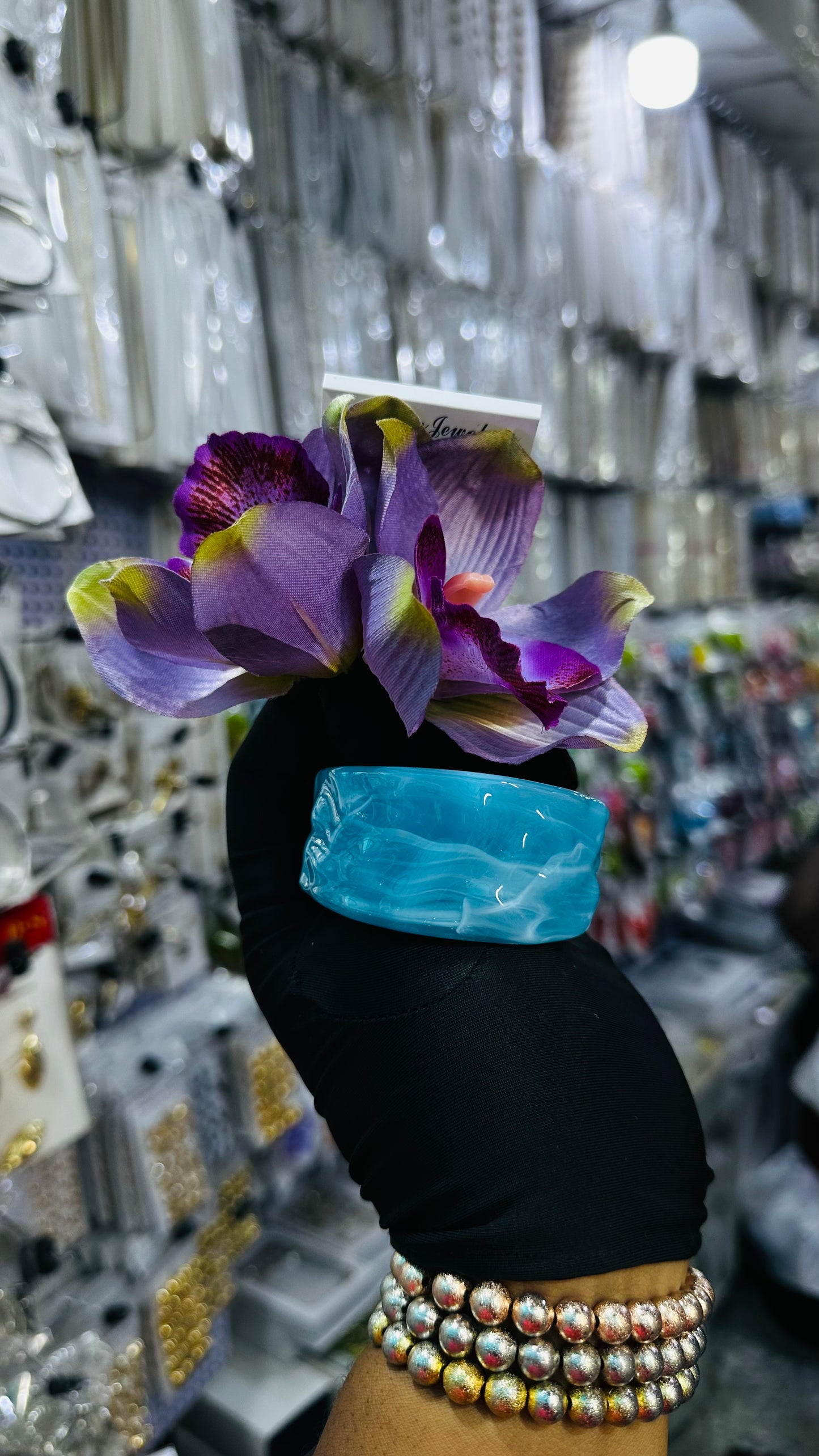 Ceramic Bangles & Floral Earrings