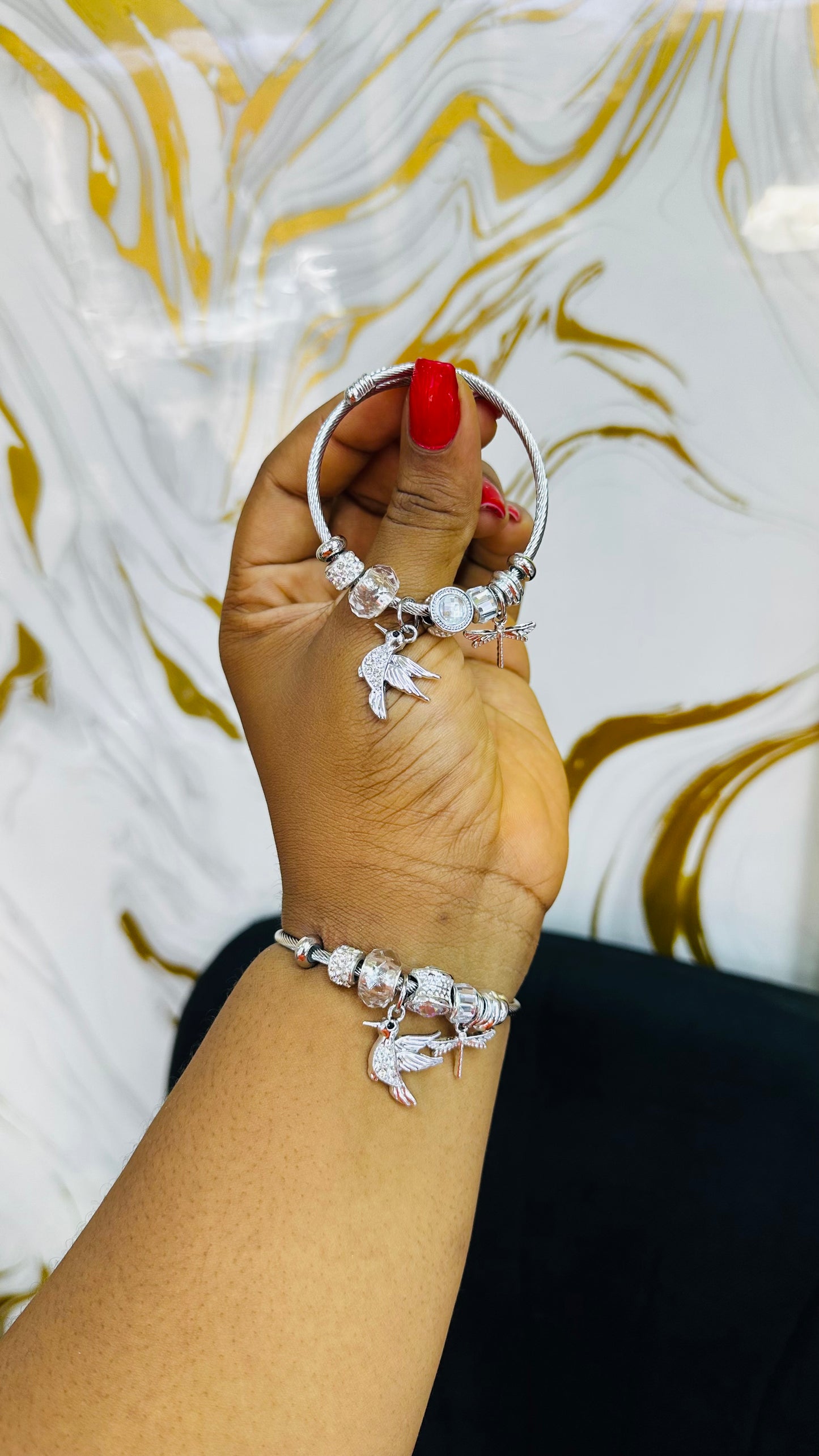 Colorful charm bangles