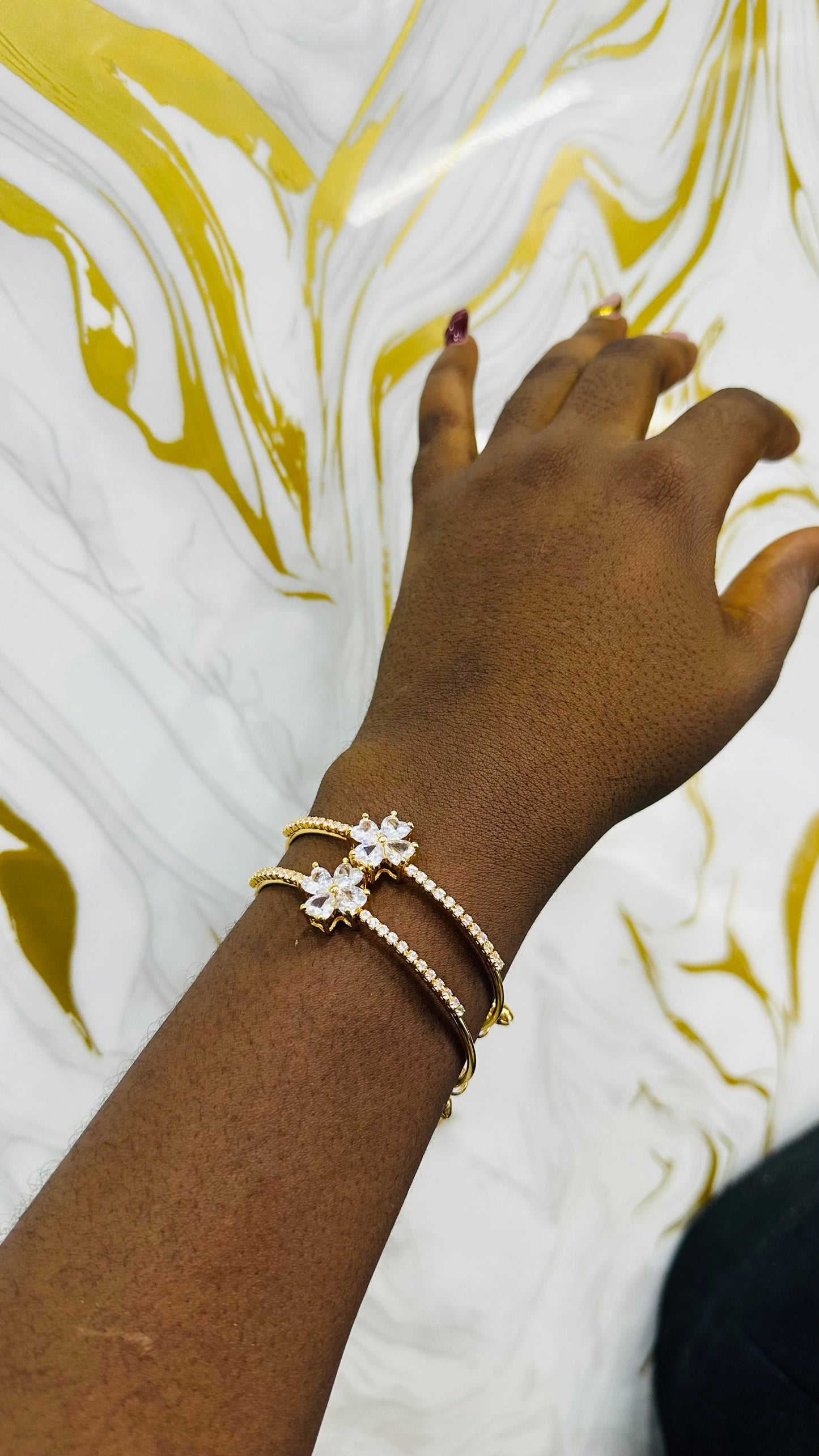Double zirconia bangles (can be separated)