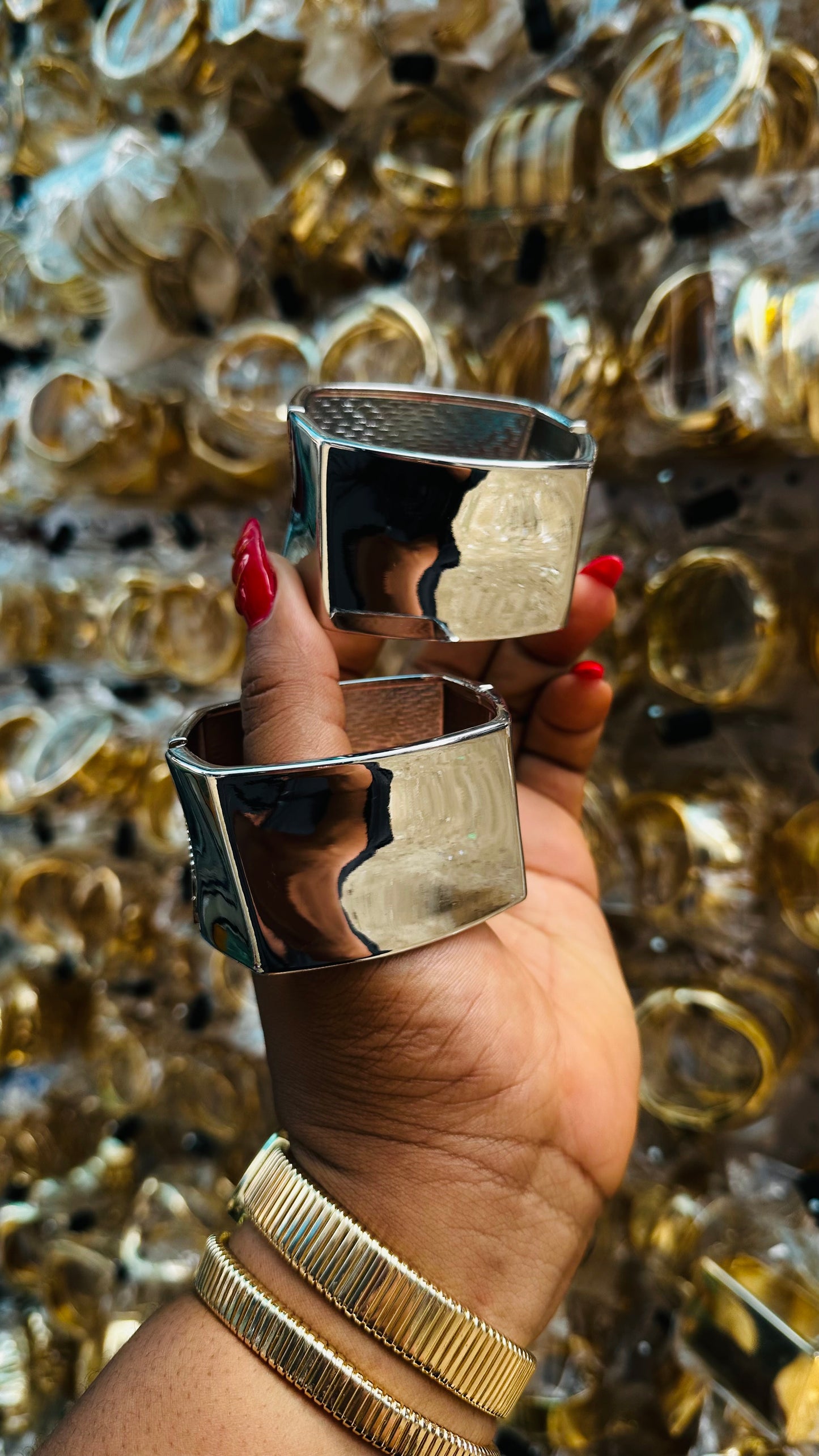 Chunky bangles (silver)