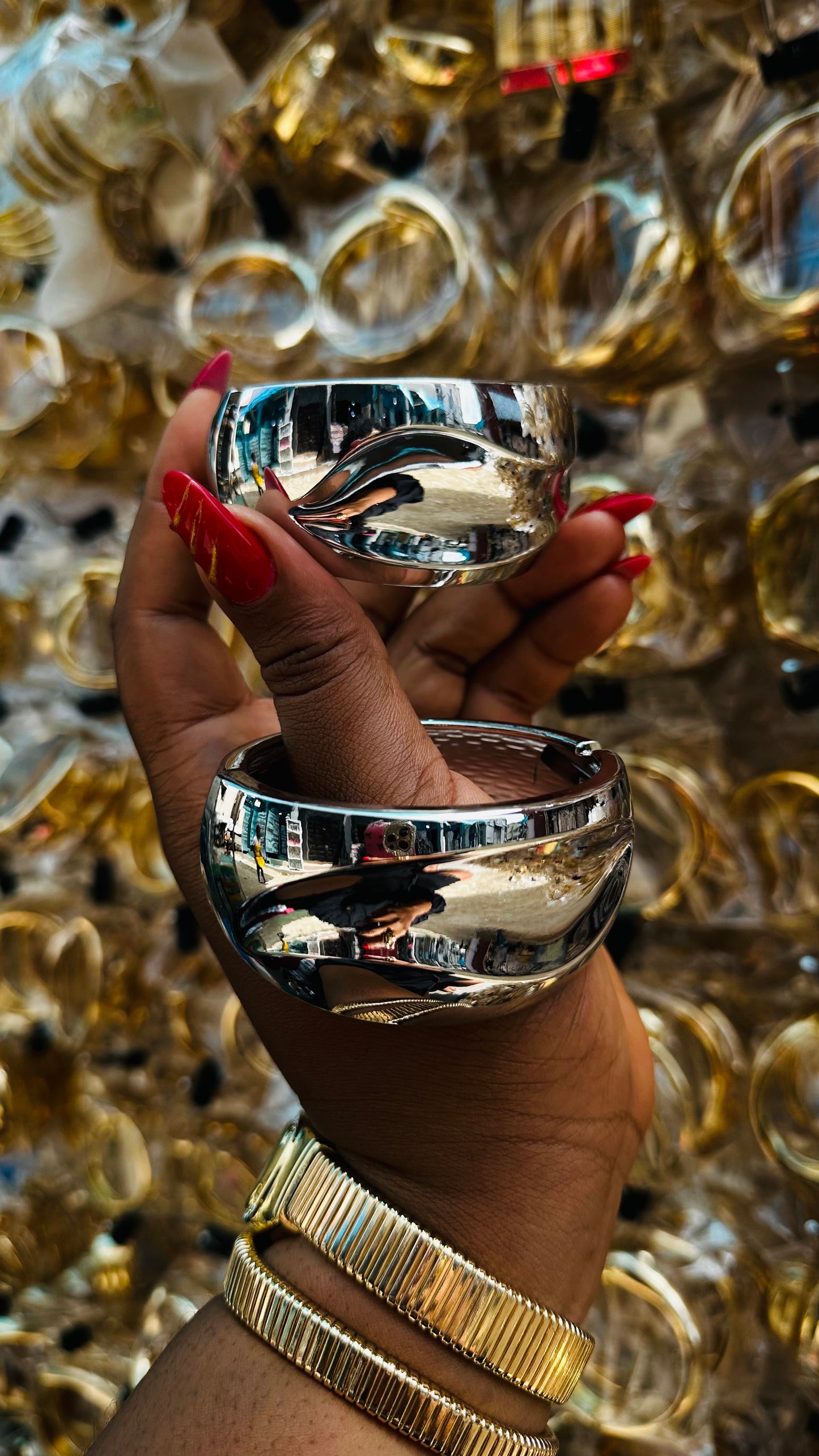 Chunky bangles (silver)