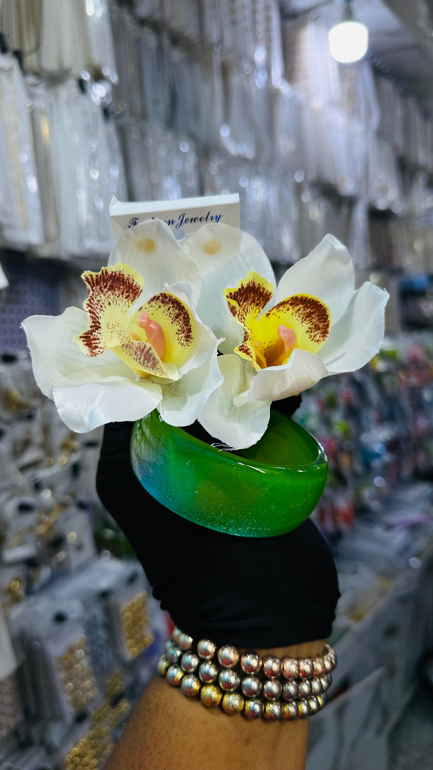 Ceramic Bangles & Floral Earrings